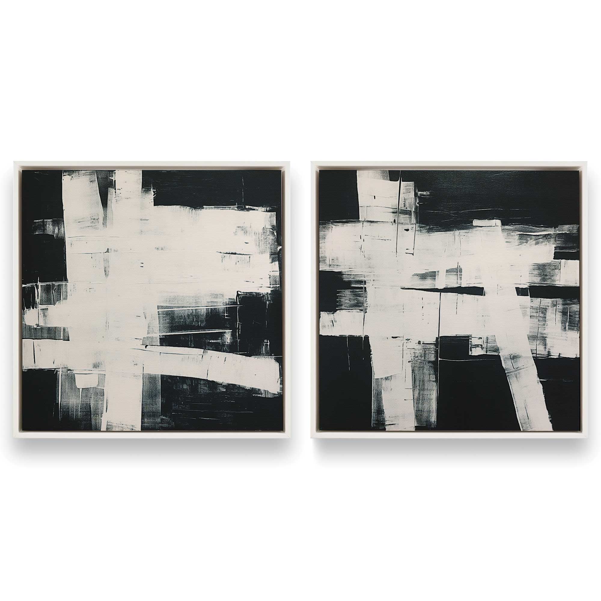 Eclipsed Onyx Tangle Wall Art - Set of 2 Canvas Prints for Modern Home & Office Decor | Perfect for Living Room, Bedroom or Workspace