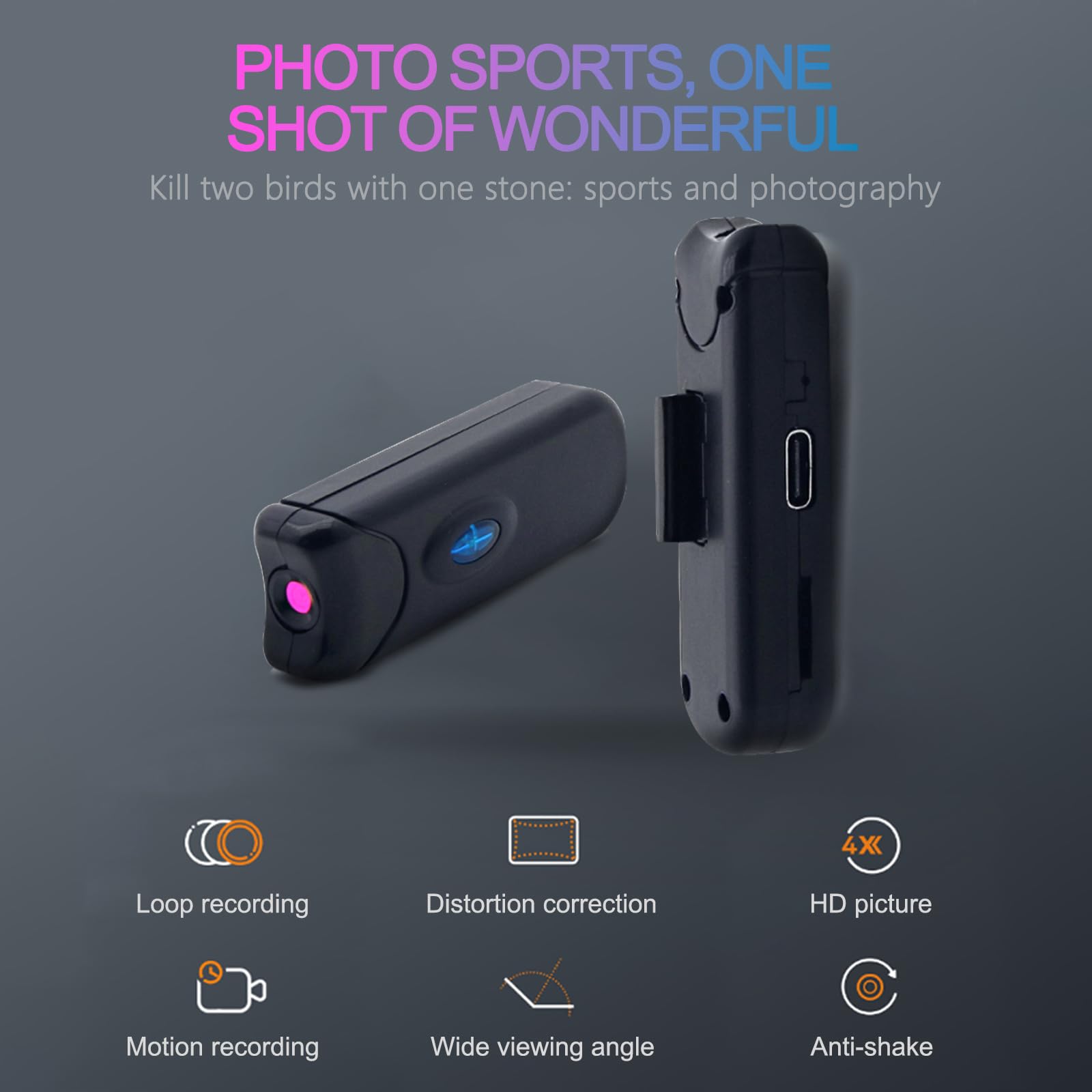 HD 1080P Sports Camera Sunglasses with 64GB Storage & 15MP Built-in Camera - Polarized UV400 Photochromic Lenses for Cycling, Running, Hiking & Outdoor Adventures
