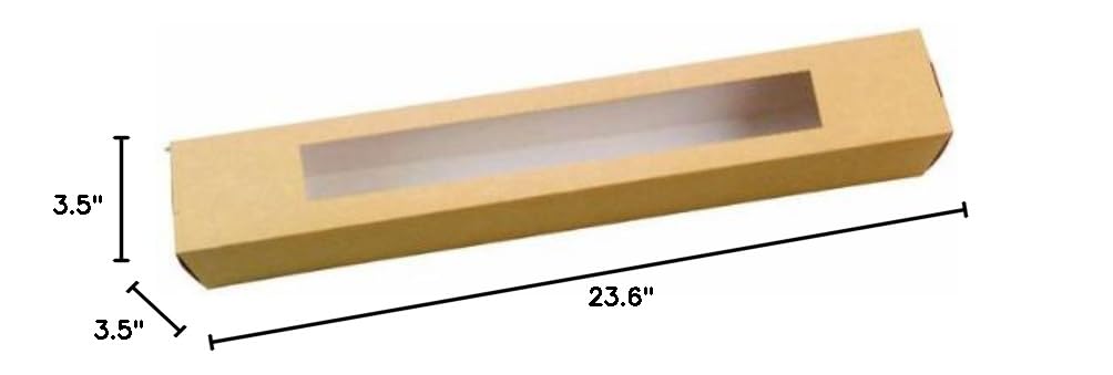 Eco-Friendly Kraft Paper Gift Box with Clear Window - 23.6