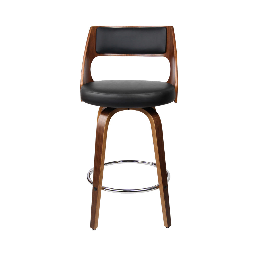 Black Wooden Bar Stools Set of 2 - Rustic Counter Height Stools for Kitchen Island, Breakfast Bar & Home Decor