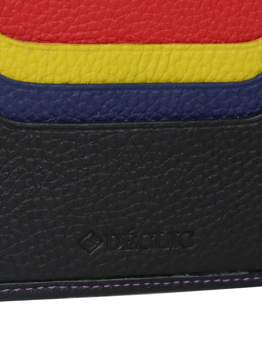 DÉCLIC Racer Stripe Bi-Fold Wallet for Men - Slim RFID Blocking Leather Wallet with Card Slots - Perfect for Everyday Carry, Travel & Business (Black)