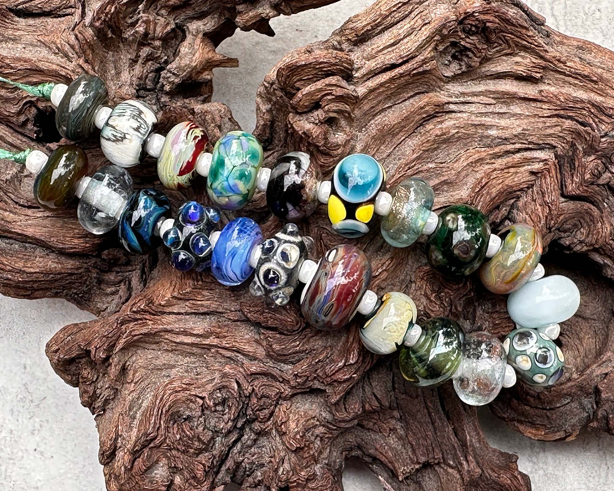 21-Piece Orphan Mix Lampwork Glass Beads Set for Jewelry Making - DIY Bracelets, Necklaces & Craft Projects (SRA Certified)