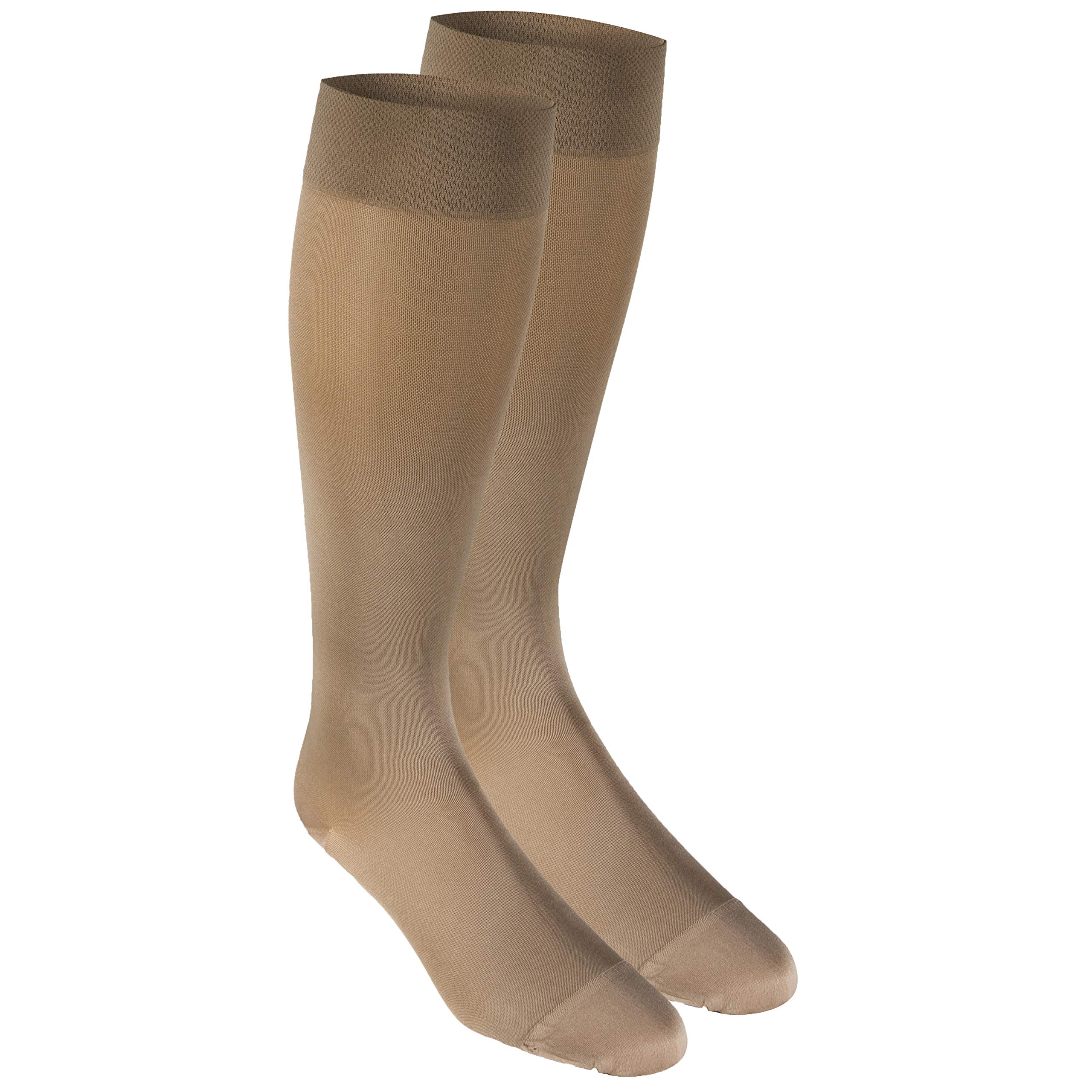 Truform Women's 20-30 mmHg Knee High Compression Stockings - Opaque Beige Small Size for Circulation Support & Varicose Veins Relief - Perfect for Nurses, Travel & Pregnancy