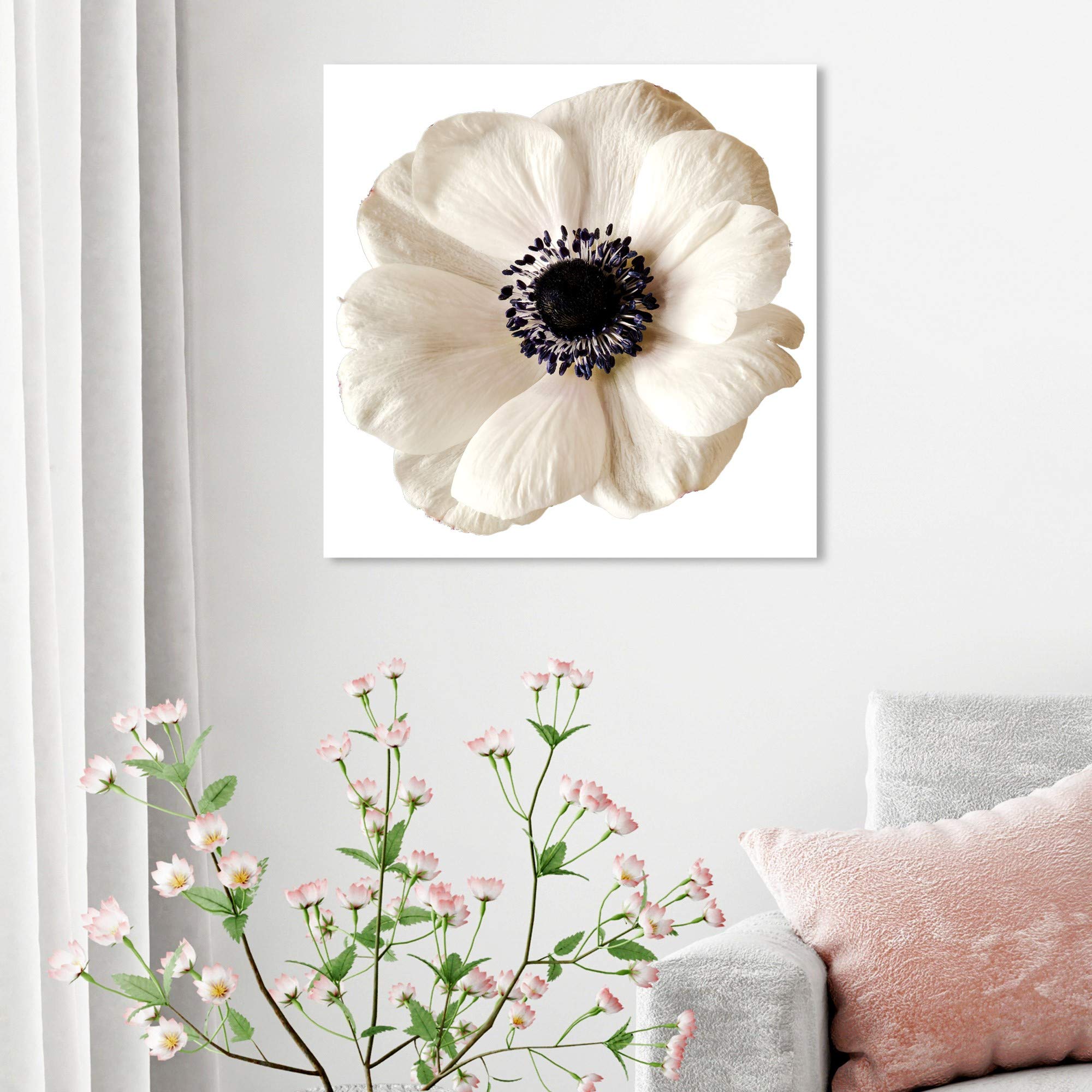 Oliver Gal Artist Co. Floral Wall Art Canvas Prints - 'White Floral' Botanical Home Decor for Living Room, Bedroom & Office