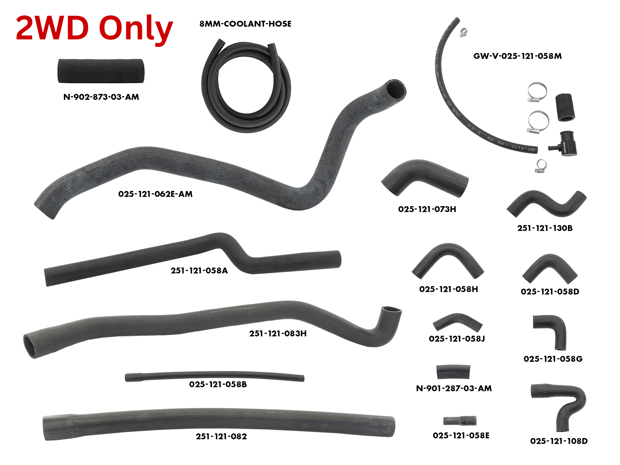Vanagon Cooling Hose Kit for 2WD & Syncro Models - High-Performance Replacement for VW Vanagon - Perfect for Engine Cooling System Maintenance & Upgrades