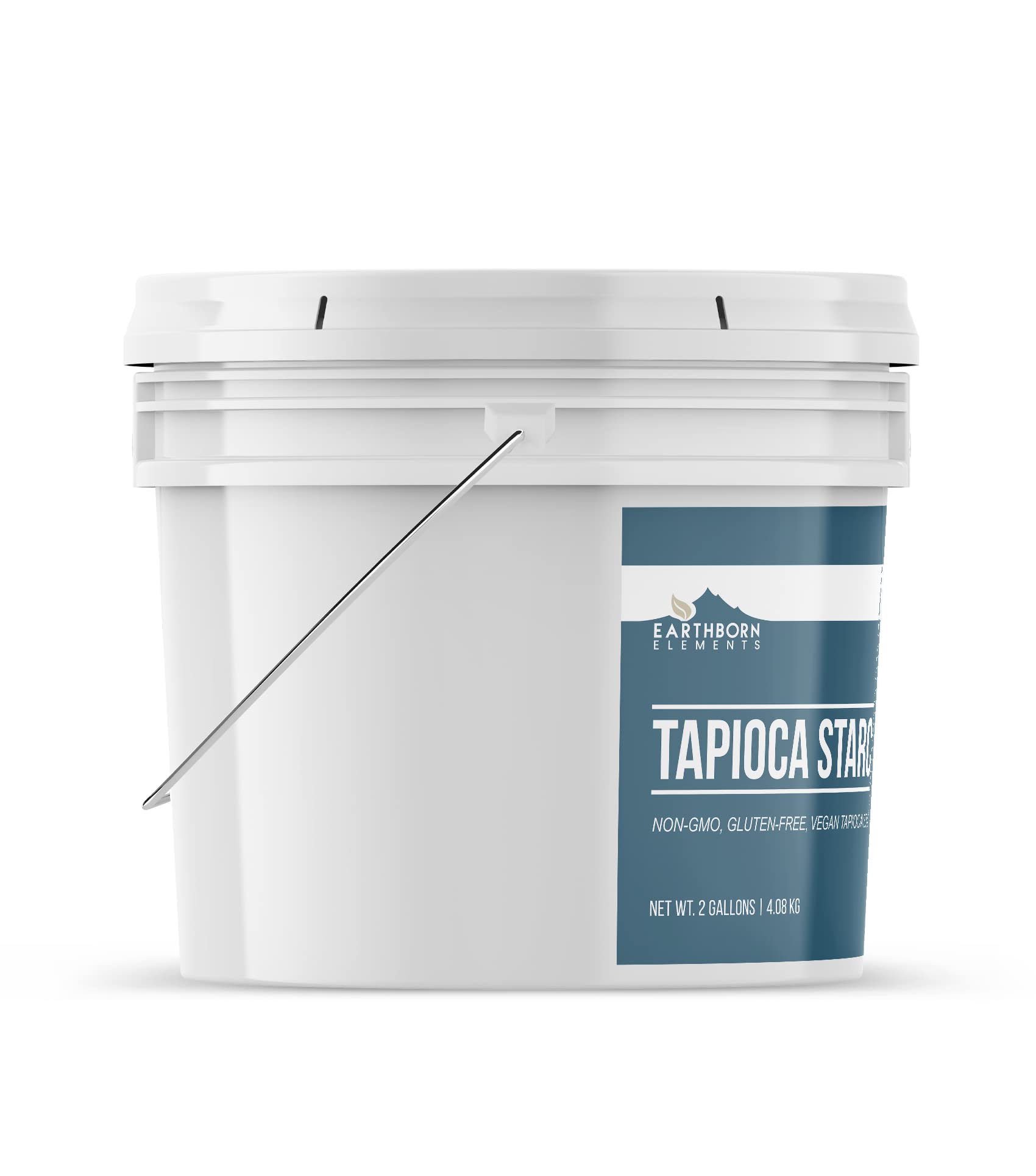 Earthborn Elements Tapioca Starch 2 Gallon Bucket - Premium Tapioca Flour for Baking & Cooking - Resealable Food-Grade Container - Perfect for Gluten-Free Recipes, Thickening Sauces & DIY Beauty Products