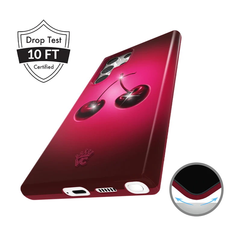 Samsung Phone Case with Black Cherry Crystal Design - Stylish & Protective Cover for Galaxy S21/S22/Note 20 - Perfect for Everyday Use, Work & Travel
