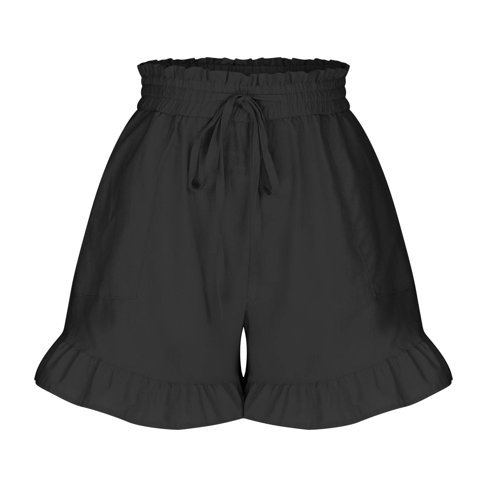 Women's Cotton Linen Summer Shorts - High Waisted with Pockets for Casual & Lounge Wear