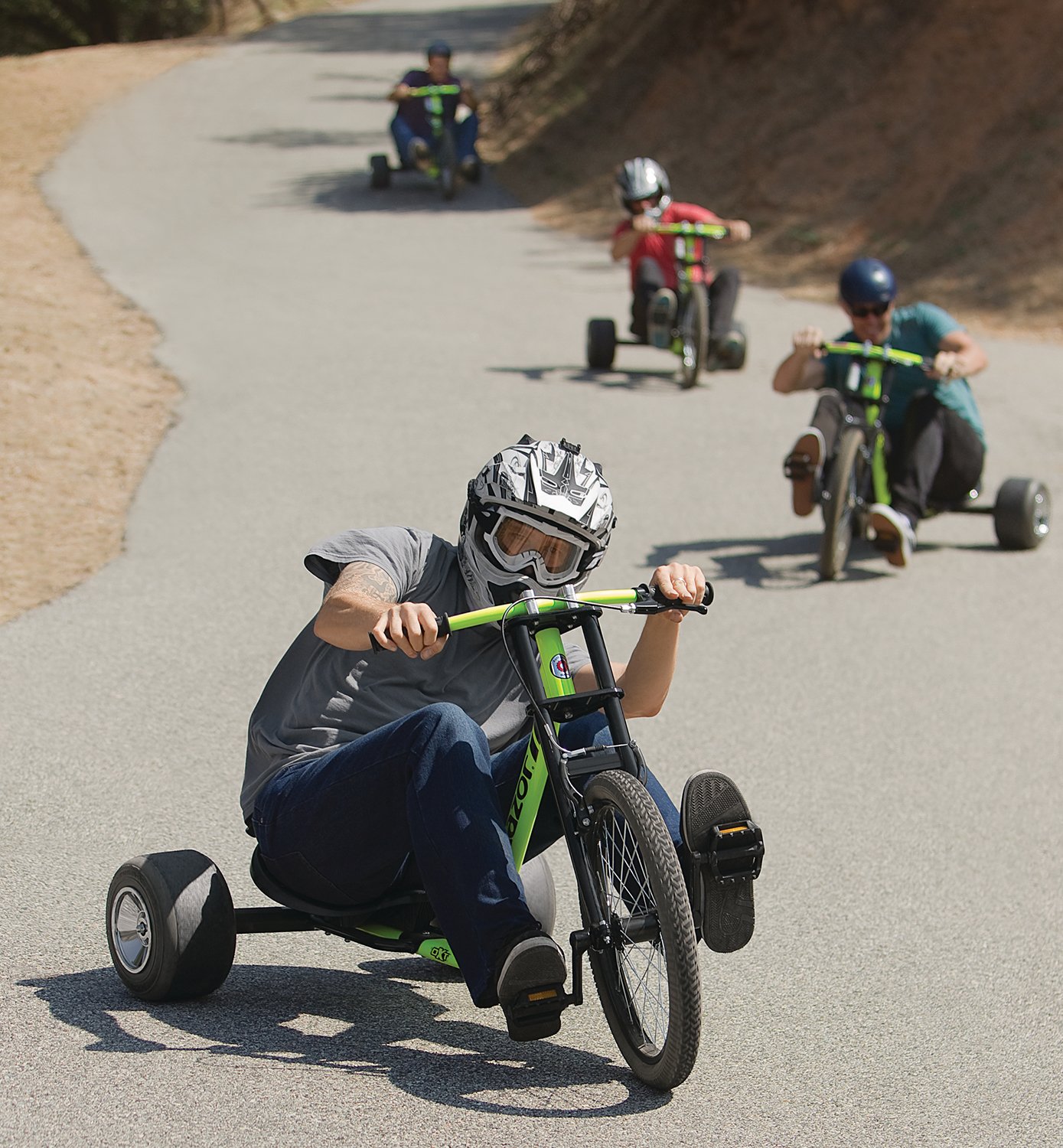 Razor DXT Drift Trike in Yellow - One Size Adult Drifting Tricycle for Outdoor Fun & Backyard Racing