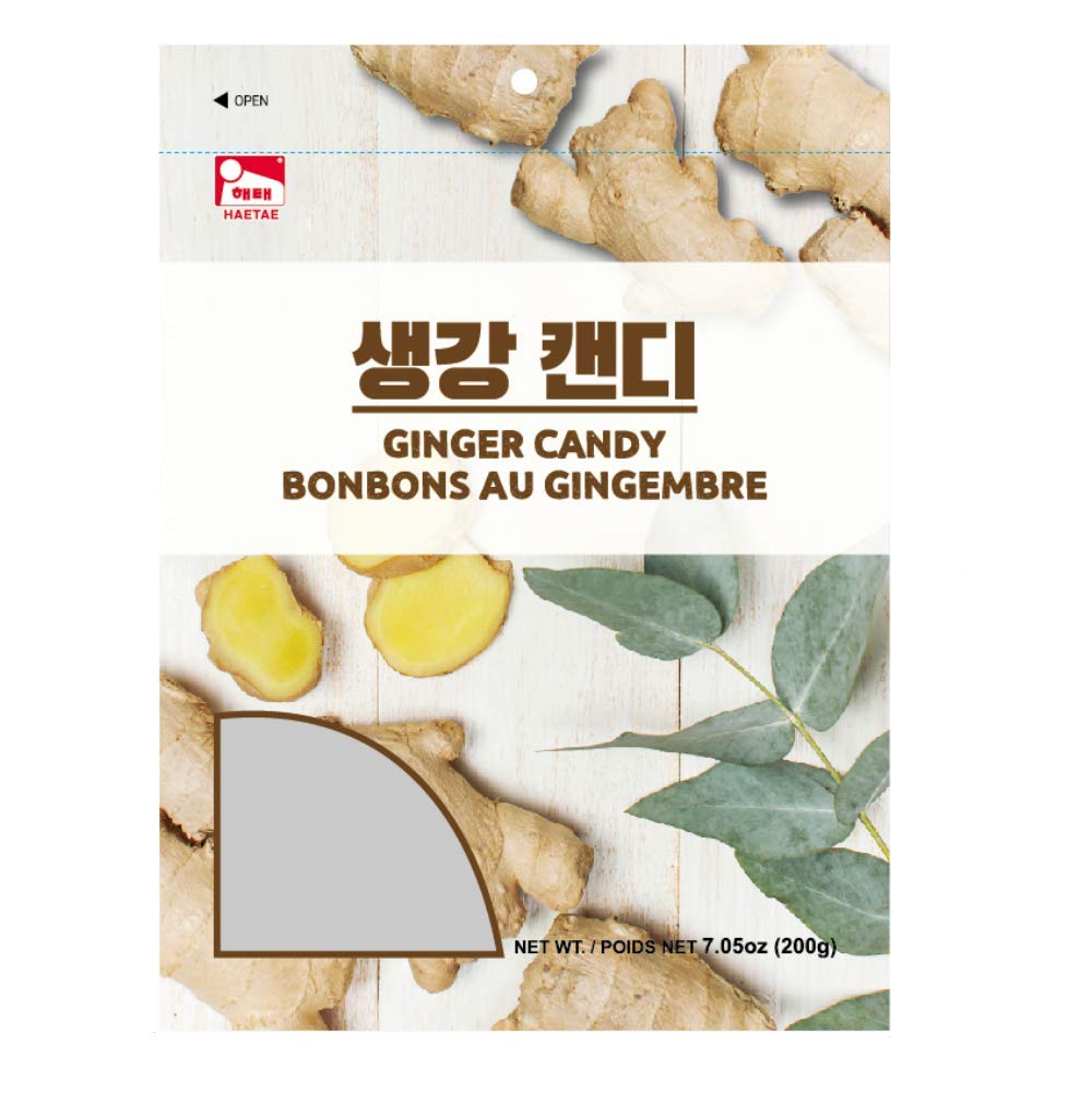 Haetae Assorted Flavors Ginger Candy 200g - Korean Traditional Snack for Digestion, Travel & Office