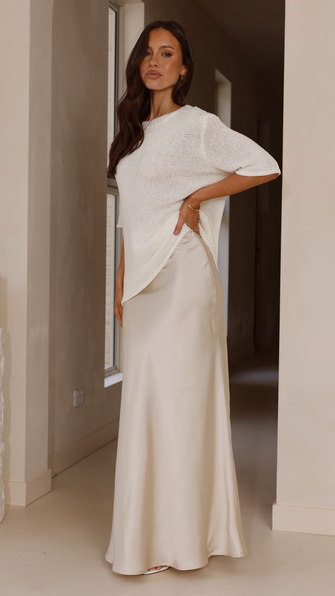 Amara Knit Top for Women - Soft & Comfortable White Sweater | Perfect for Casual Wear, Office & Date Night