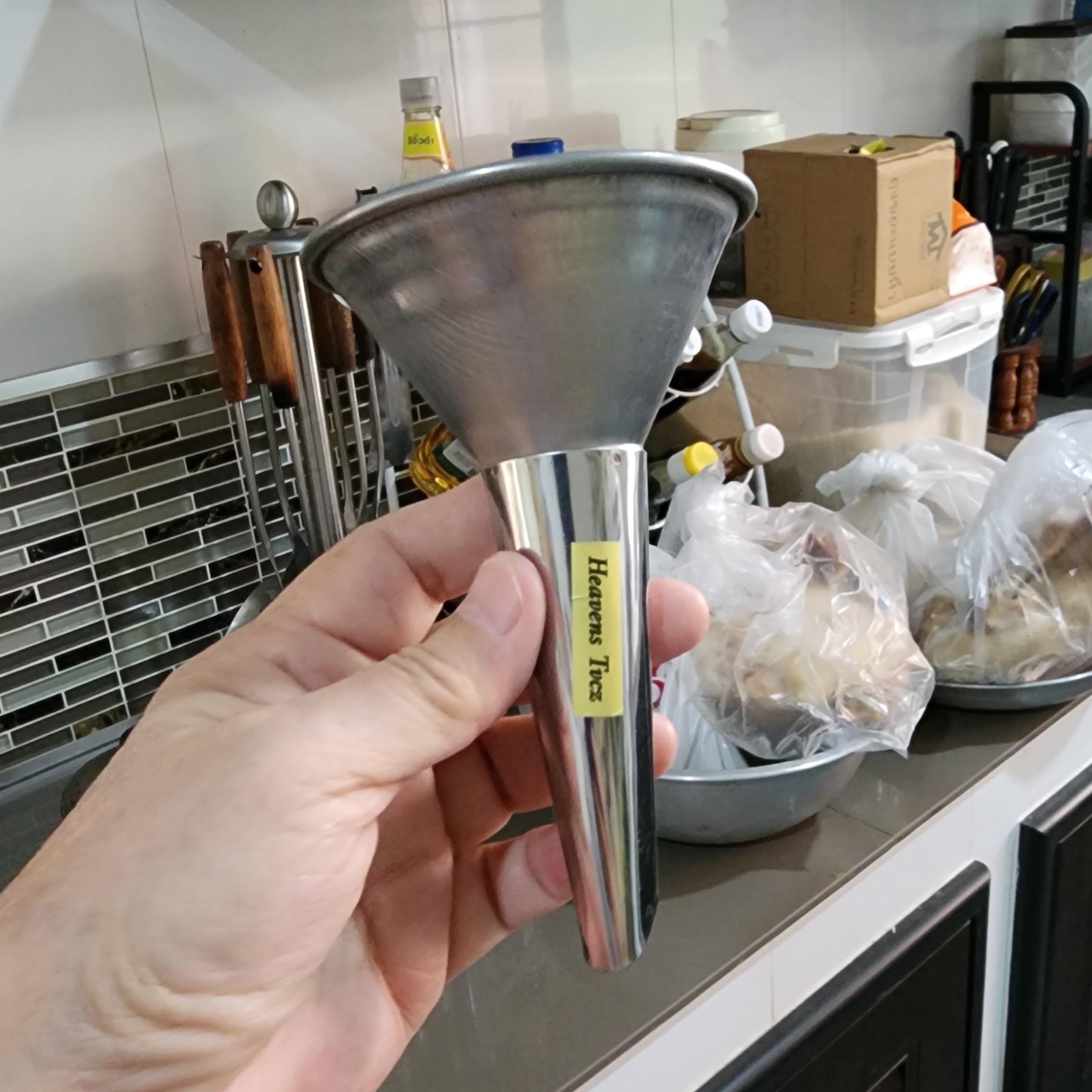 Premium Stainless Steel Sausage Stuffer Funnel - 3.25