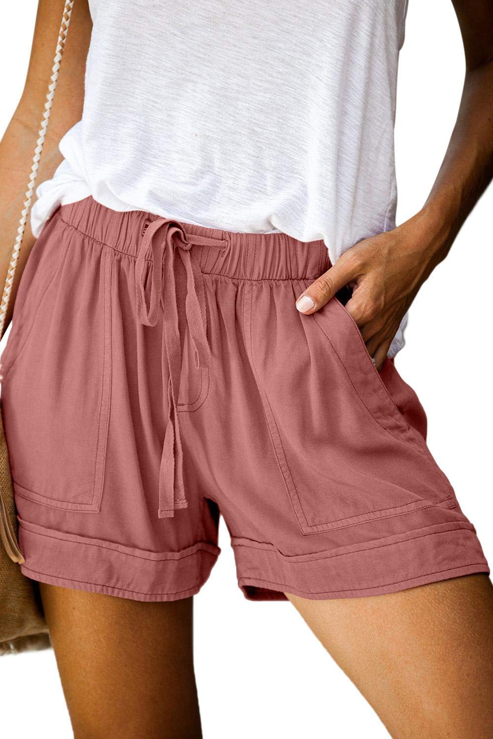 FEKOAFE Women's High Waist Cotton Shorts - Comfy Summer Drawstring Shorts for Women, Trendy Casual Wear (Sizes S-2XL) | Perfect for Beach, Gym, Yoga & Everyday Outfits