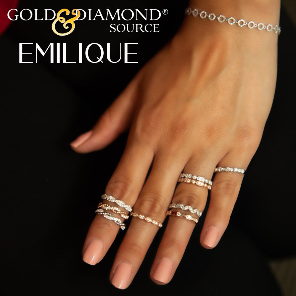 14KT Gold 1/5 CTW Diamond Alternating Bezel Set Band Ring for Women - Elegant Wedding, Engagement & Anniversary Jewelry Gift