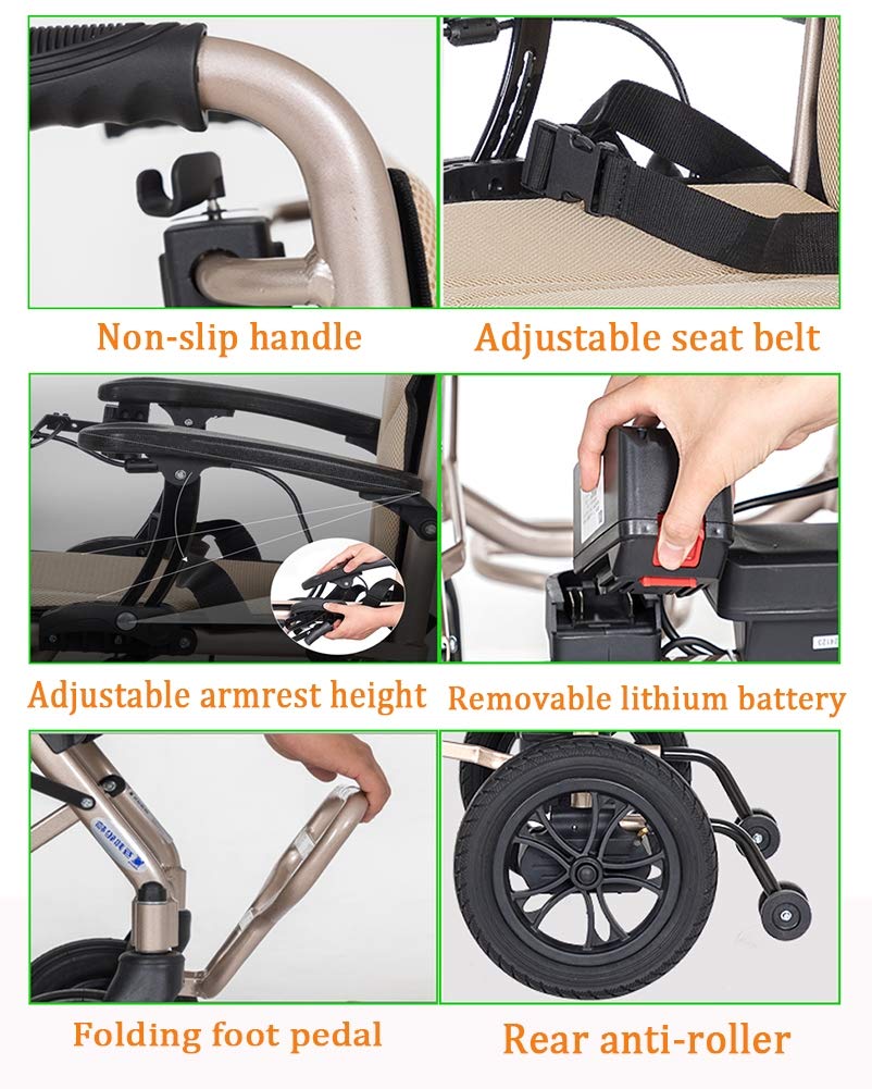 Lightweight 14KG Folding Electric Wheelchair for Adults - Dual Function Power & Manual Mobility Chair with Joystick - Heavy Duty Portable Wheelchair for Disabled & Elderly - Ideal for Indoor/Outdoor Use, Travel & Daily Mobility Assistance