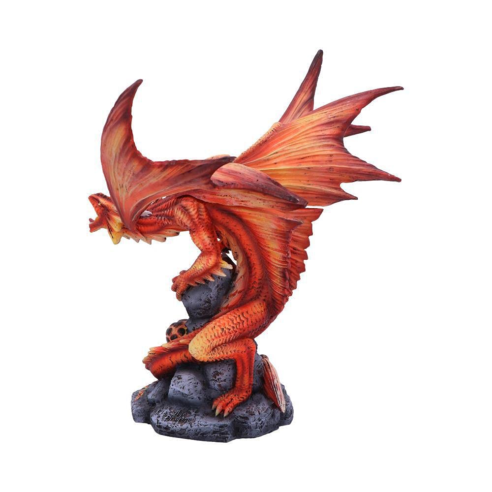 Nemesis Now Adult Fire Dragon Anne Stokes 24.5cm Resin Figurine - Red Fantasy Collectible Statue for Home Decor, Gaming Room & Gift for Dragon Lovers