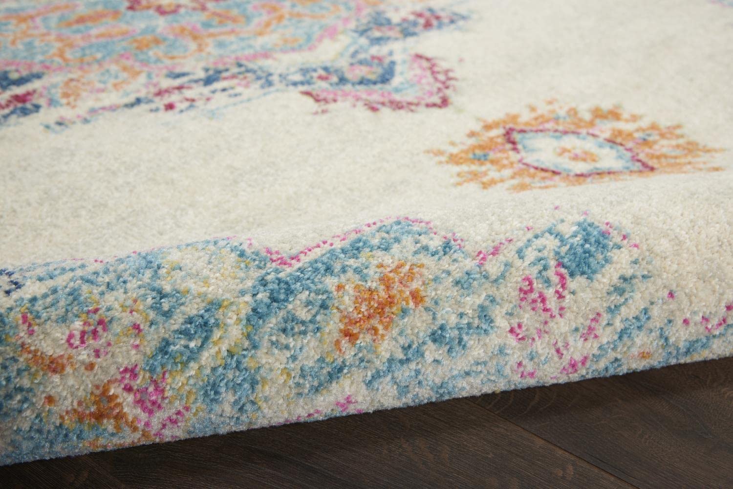 Nourison Passion Bohemian Grey/Multi 8' Round Area Rug - Easy Cleaning, Non-Shedding, Soft & Durable - Perfect for Bedroom, Living Room, Dining Room & Kitchen Decor (8' Round) | Boho Chic Home Accent for Cozy Spaces & Modern Interiors