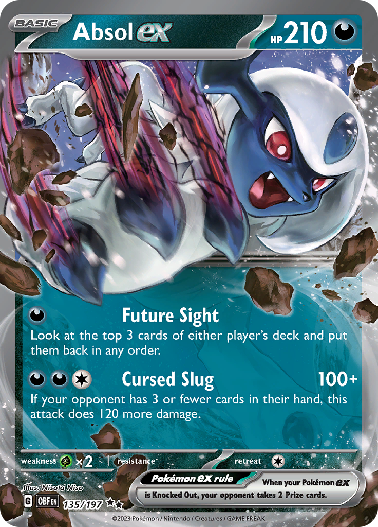Absol ex (135/197) Pokemon Card - Scarlet & Violet: Obsidian Flames | Rare Collectible Trading Card for Battles & Display