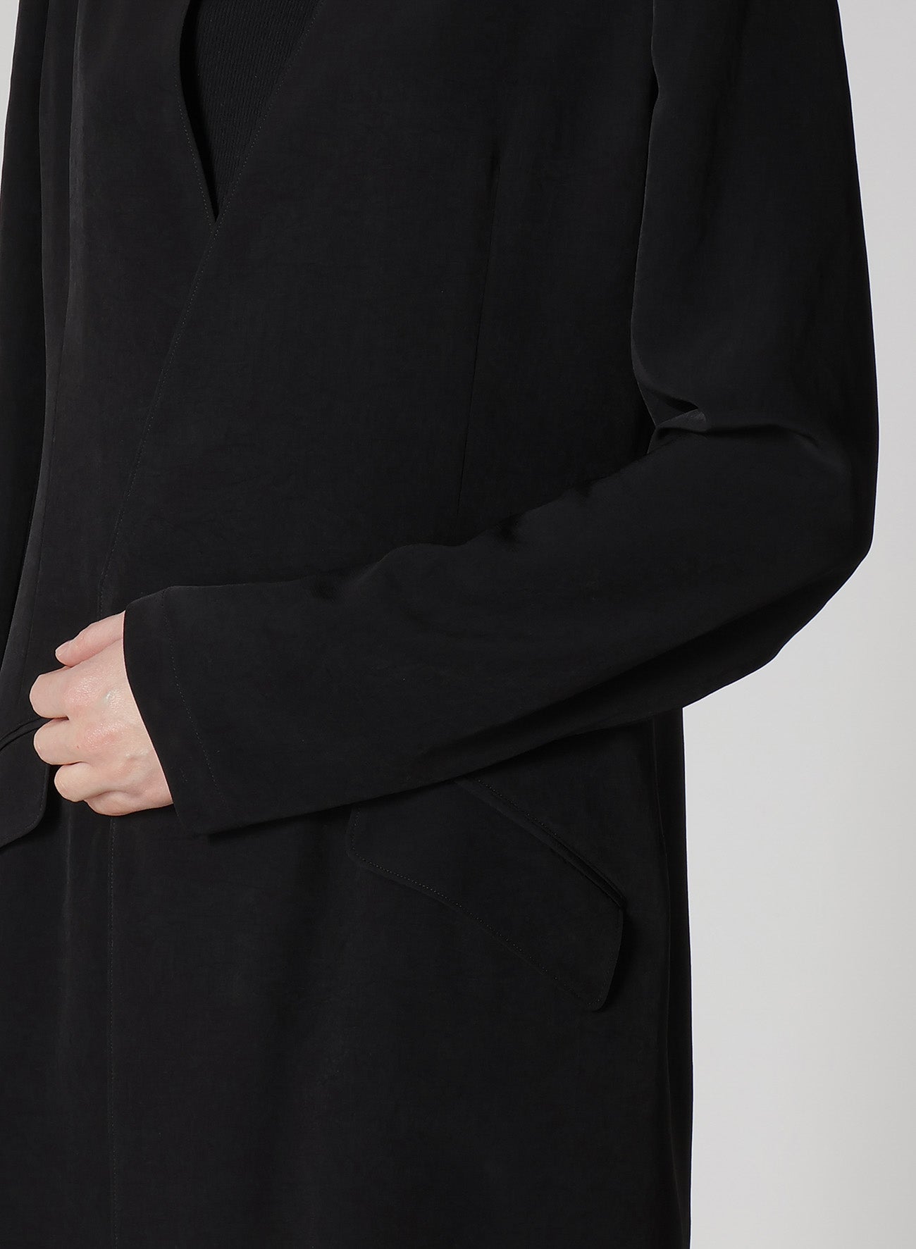Crepe de Chine Collarless Jacket for Women - Lightweight & Elegant Blazer for Office, Casual Wear & Evening Outfits