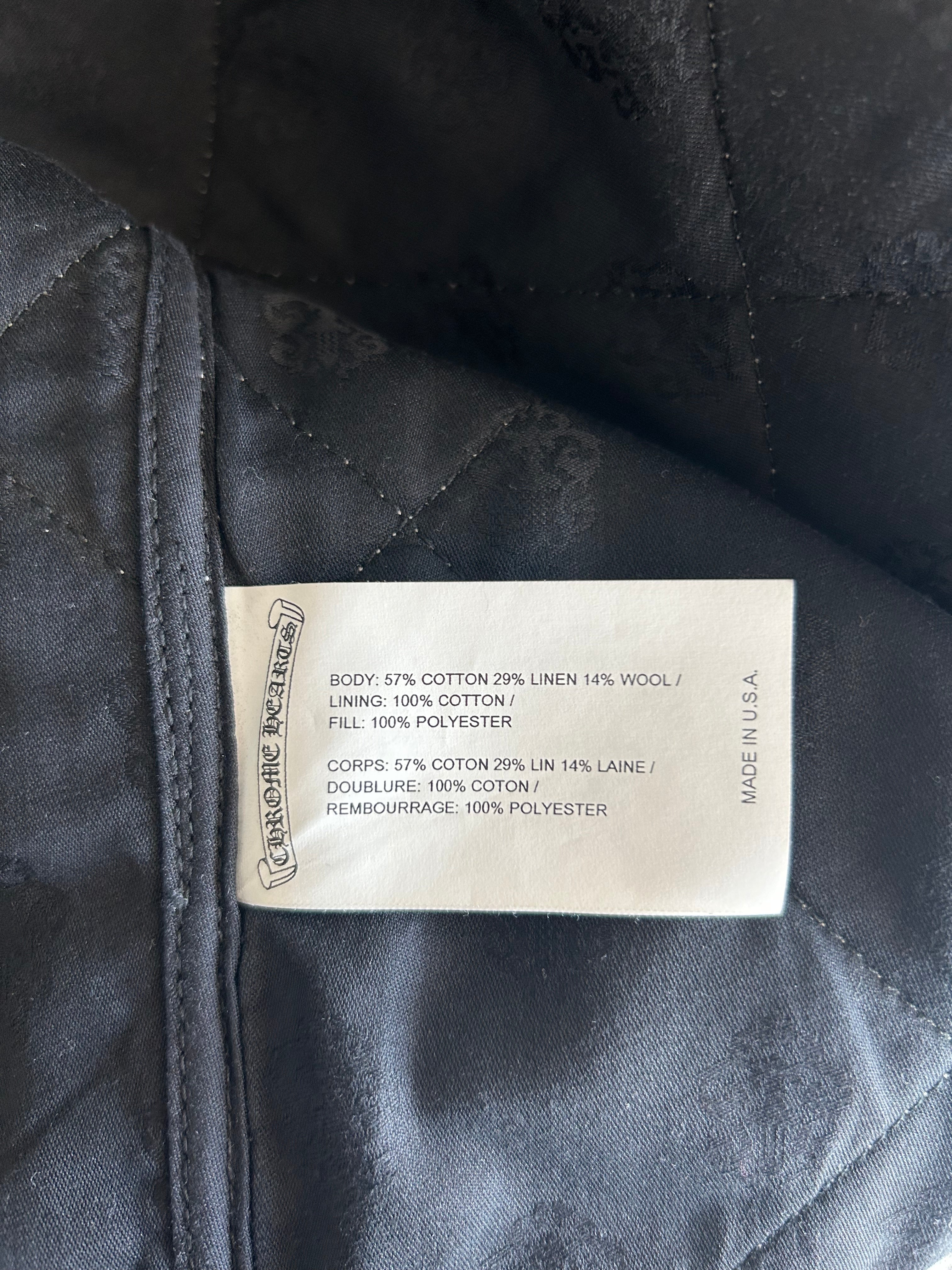 Chrome Hearts Grey Quilted Button Up Jacket for Men - Stylish Designer Jacket for Casual Wear & Street Fashion