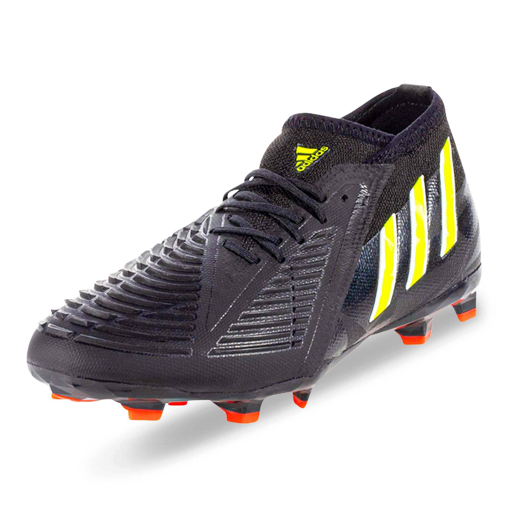 Adidas Jr. Predator Edge.1 FG Soccer Cleats for Kids - Core Black/Solar Yellow - Lightweight Football Shoes for Youth Players - Perfect for Turf Matches and Training Sessions