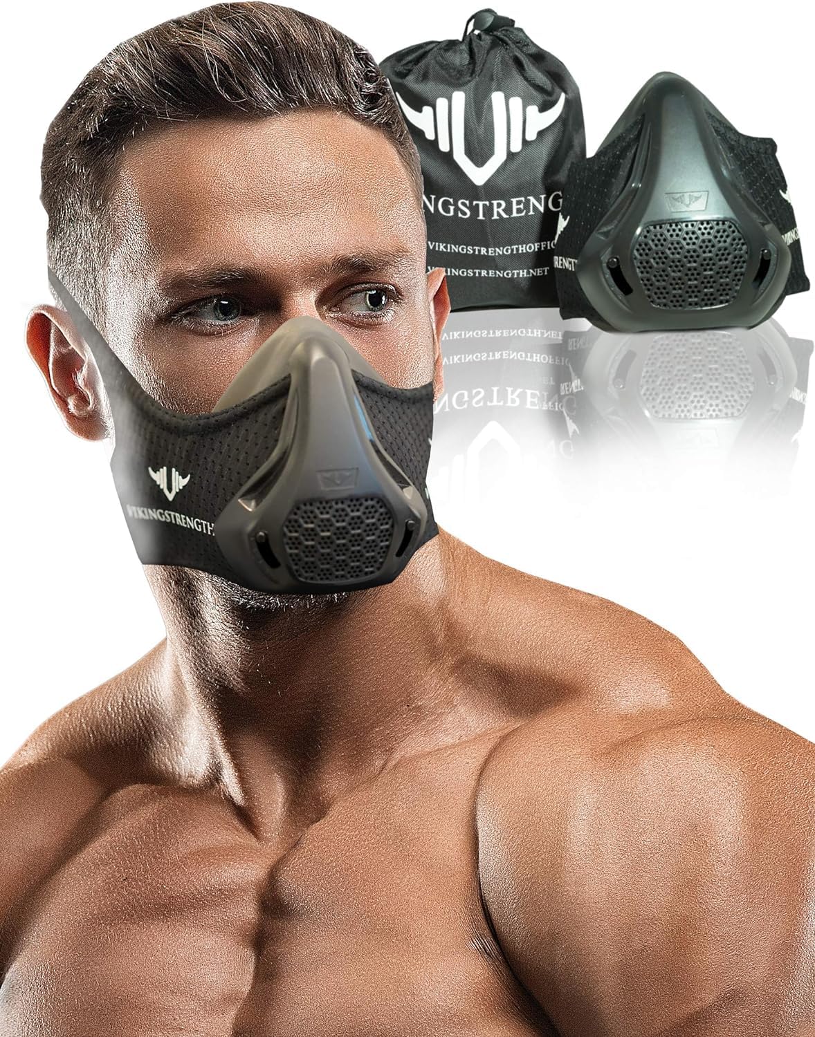 Vikingstrength 24-Level Workout Mask for Running, MMA & Altitude Training - Adjustable Resistance
