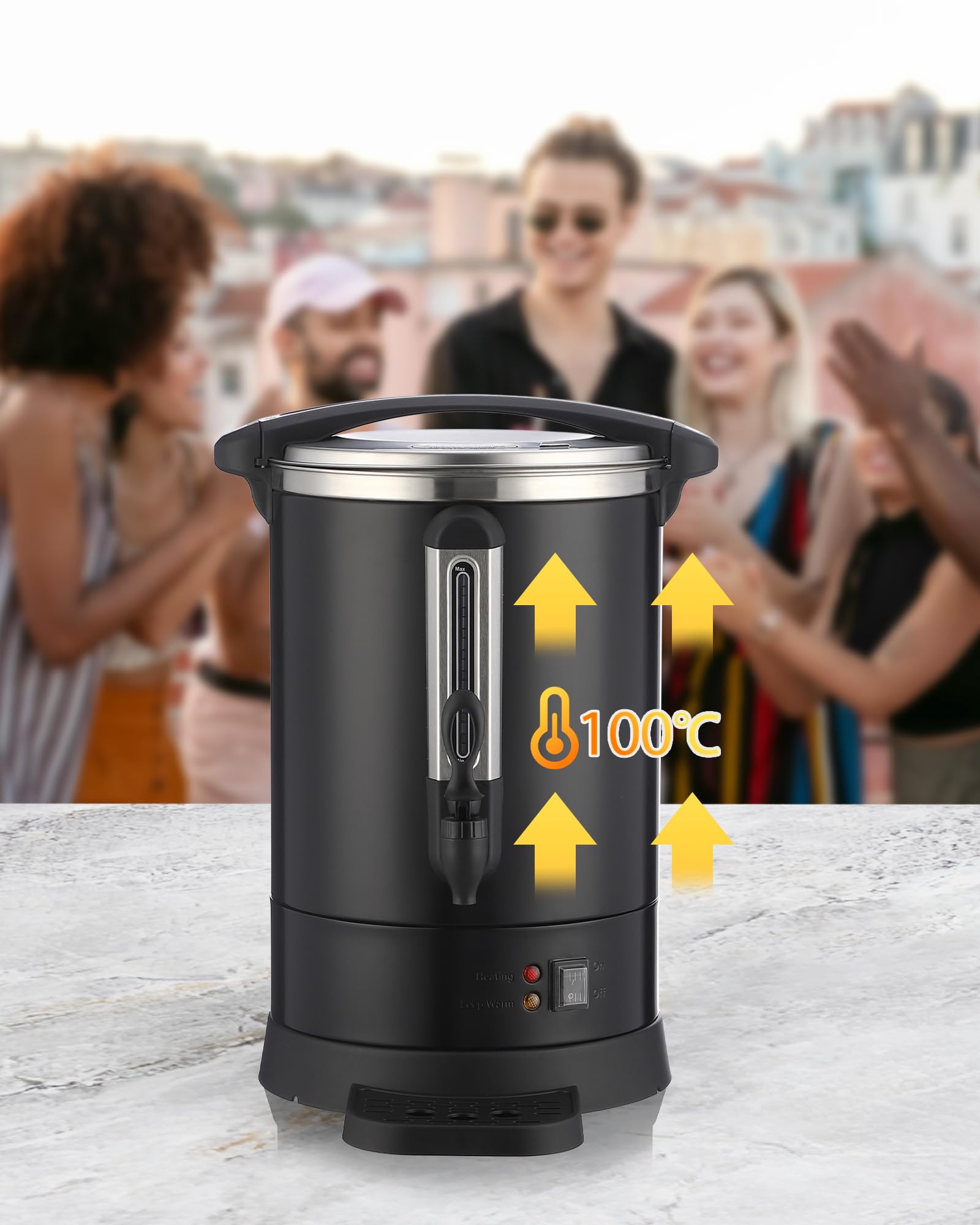 120 Cup Commercial Coffee Urn - 18L Large Stainless Steel Coffee Maker with Quick Brewing - Perfect for Church Events, Office Meetings, Lounges & Large Gatherings - Food Grade Safe for Catering & Hospitality Use