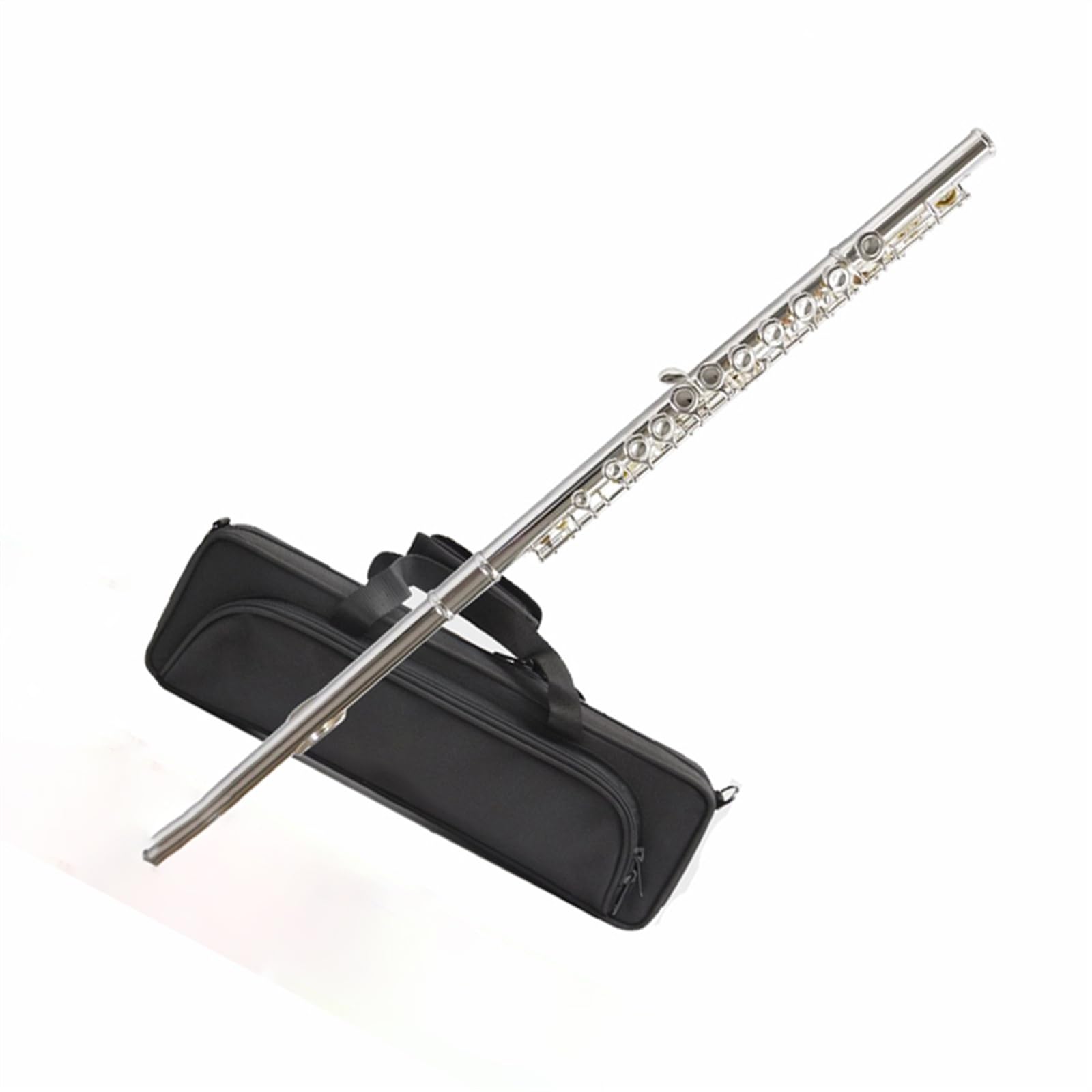 Professional C Key 16-Hole Closed Hole Flute for Beginners - Silver Plated Standard Flute Instrument with Case - Perfect for School Band, Music Lessons & Solo Performances