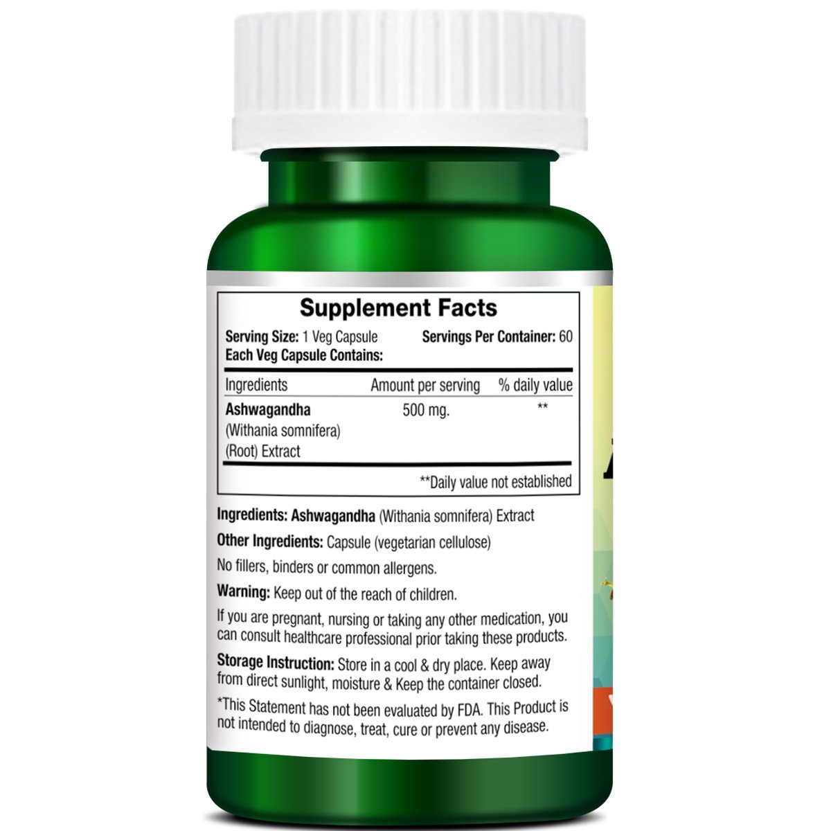 Morpheme Ashwagandha (Withania somnifera) 500mg Extract - 60 Vegan Capsules (6 Bottles) for Stress Relief, Sleep Support & Immune Boost - Perfect for Daily Wellness & Natural Energy