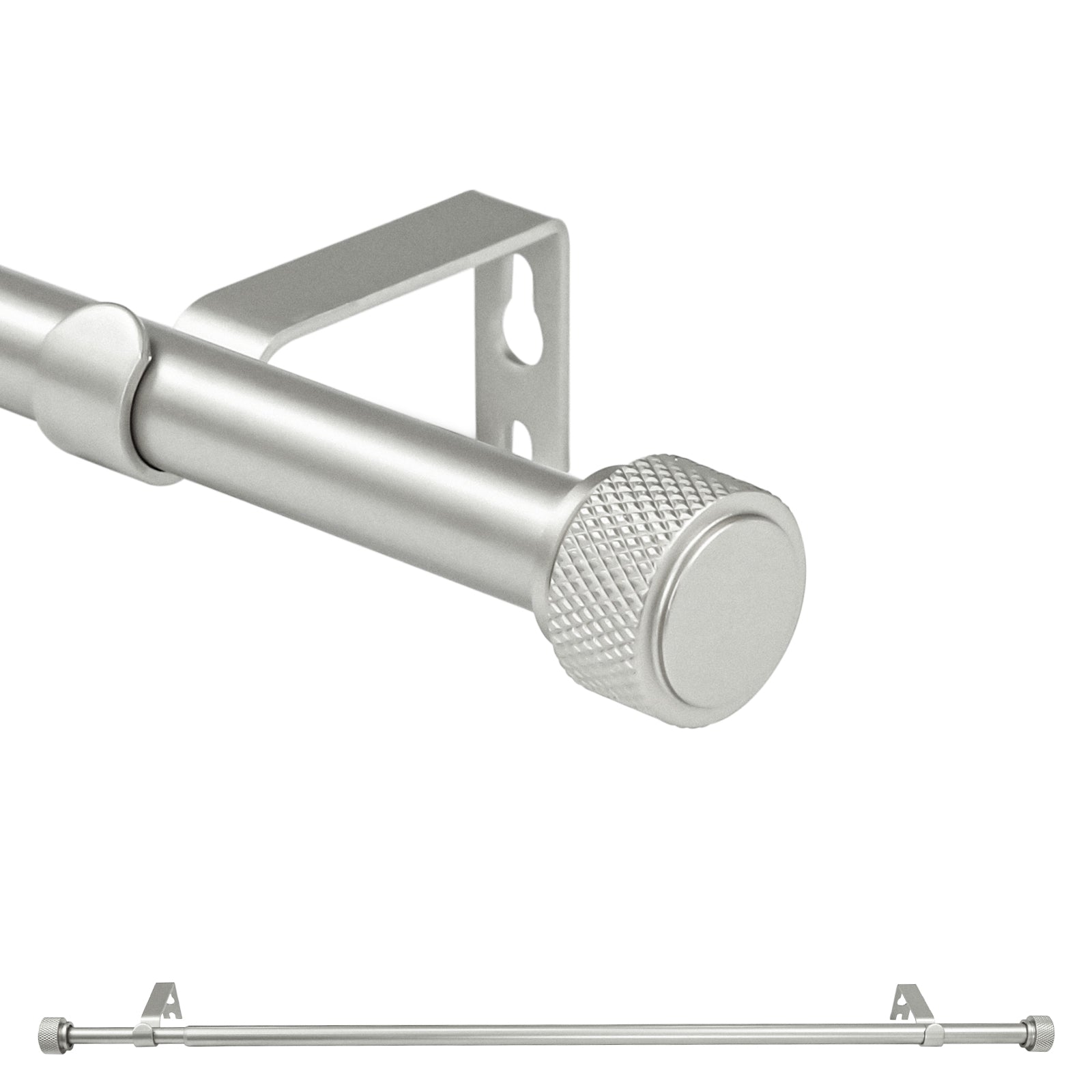 Urbanest 5/8 Inch Adjustable Single Drapery Curtain Rod Set with Maniglia Finials - 28-48/48-84/84-120 Inches - Gun Metal, Pewter & Matte Gold - Perfect for Living Room, Bedroom & Window Treatments
