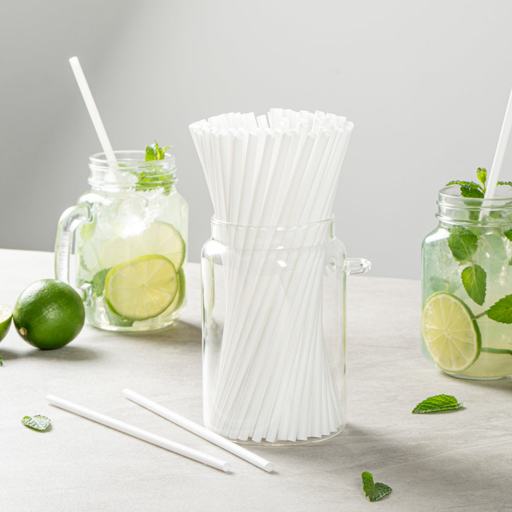 Eco-Friendly Compostable PLA/PBAT Plastic Straws - 8 1/4 Inch, 2000 Count Bulk Box - Perfect for Restaurants, Cafes & Sustainable Events