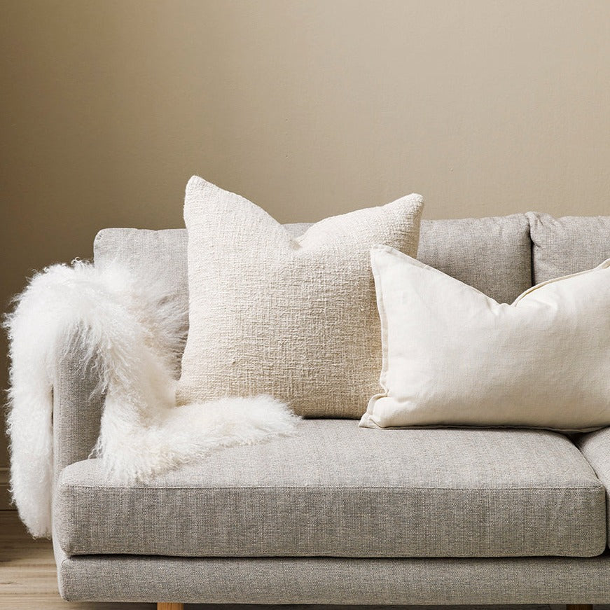 Premium Cyprian Cushion with Feather Inner - Soft Oatmeal Color for Living Room, Bedroom & Home Decor
