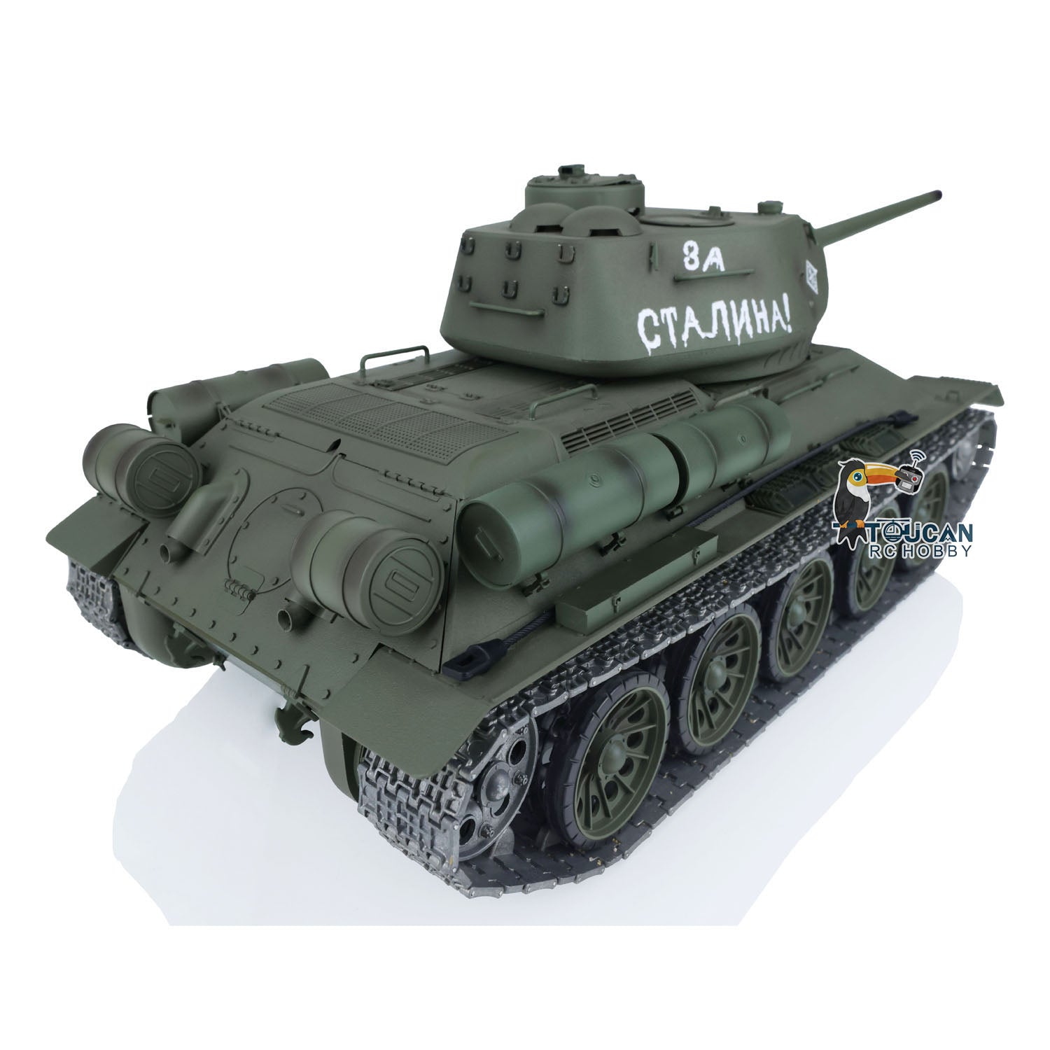 2.4GHz Henglong 1:16 Scale 7.0 Upgraded Soviet T34-85 RTR RC Tank with 360° Rotating Turret, Metal Tracks & Sprockets - Electric Remote Control Military Model for Adults & Kids Outdoor Play, Collection & Battle Simulation