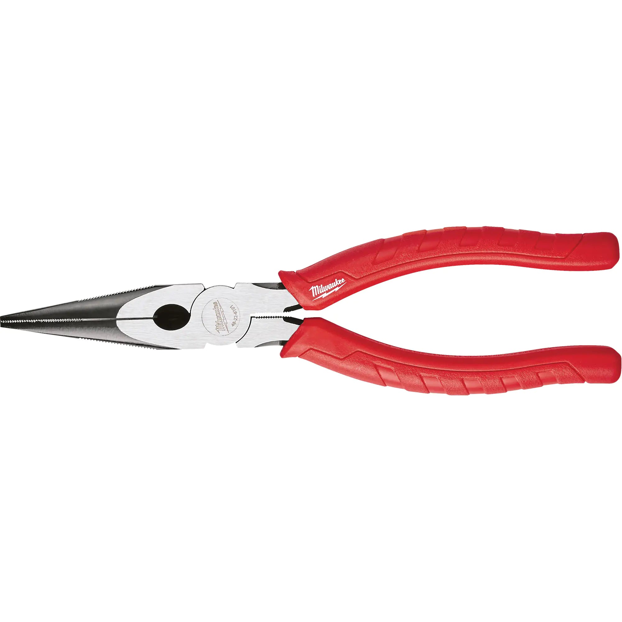 Milwaukee 48-22-6101 8-Inch Long Nose Pliers with Reaming Head & Fish Tape Puller - Professional Electrician Tools for Wiring, Cable Pulling & Electrical Work