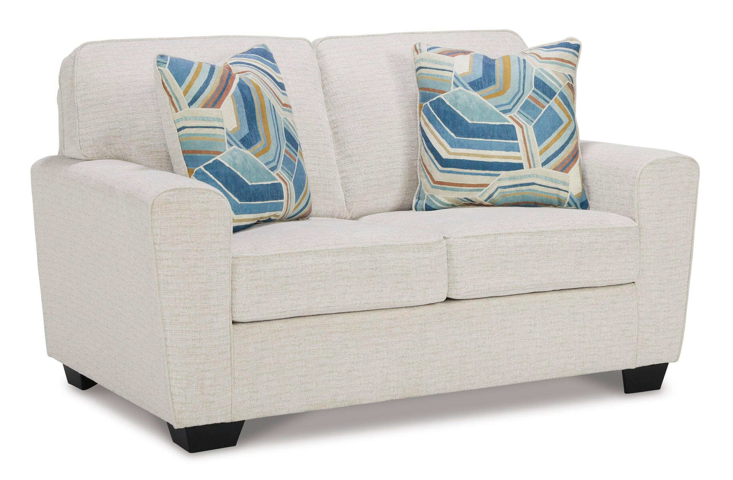 Cashton Snow Loveseat 4060435 - Modern 2-Seater Couch for Living Room, Small Space & Apartment - Cozy Fabric Sofa with Sturdy Frame - Perfect for Lounge, TV Watching & Guest Seating