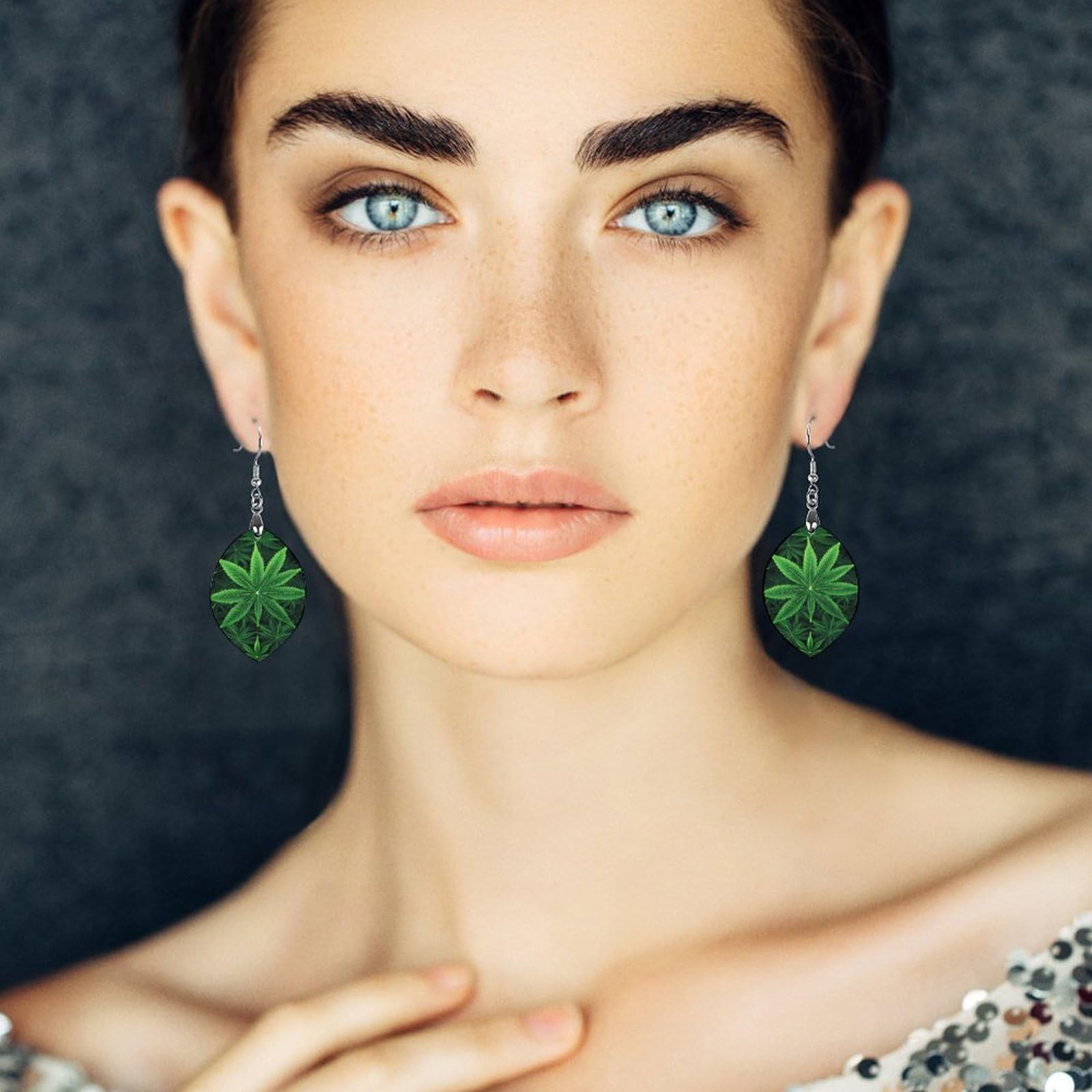Handmade Weed Leaf Wooden Dangle Earrings - Natural Apricot Shaped Bohemian Earrings for Women, Unique Hippie Jewelry Gift for Her | Perfect for Music Festivals, Boho Outfits & Nature Lovers