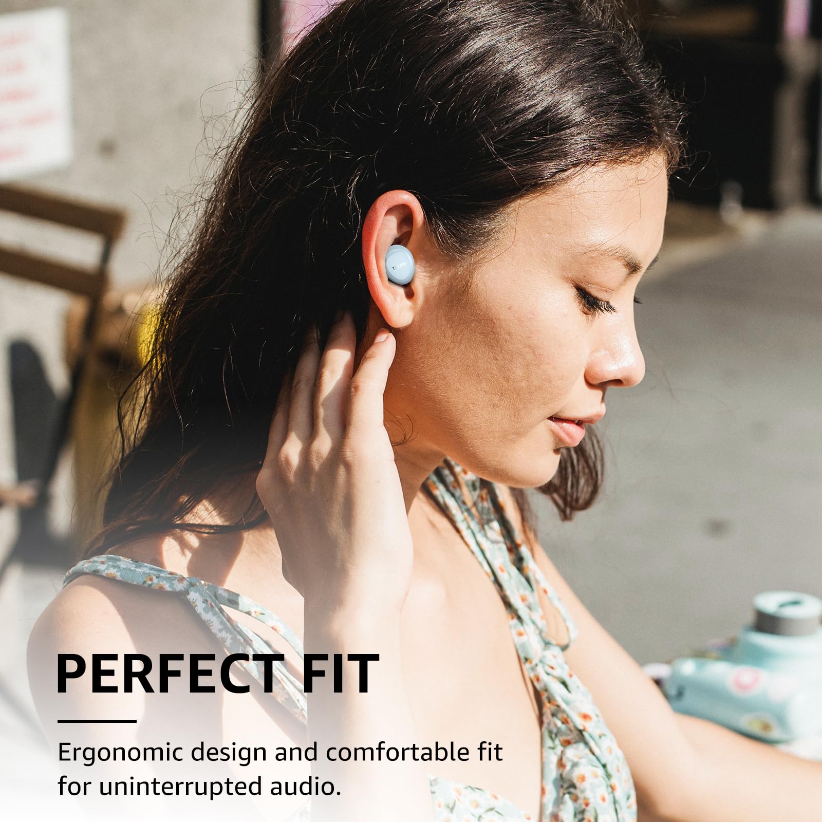 TOZO A1 Wireless Earbuds Bluetooth 5.3 - Lightweight IPX5 Waterproof Headphones with 2 Mics for AI Calls, Immersive Bass Sound & 32 EQ Presets via App - Perfect for Gym, Running, Workouts & Commuting