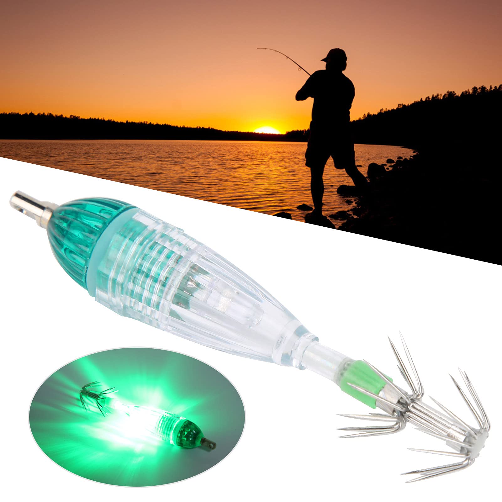 Wosune Fishing Lure Light - High Visibility Polyester PE Squid Lure for Lake, Offshore & Near Shore Fishing | Perfect for Boat, Kayak & Night Fishing Adventures