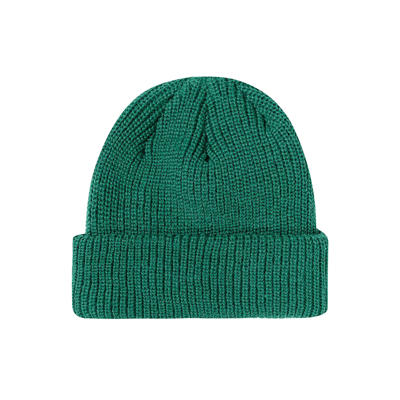 T21F106029HGRN Hunter Green Knit Beanie Hat for Men & Women - Warm Winter Accessory for Outdoor Activities