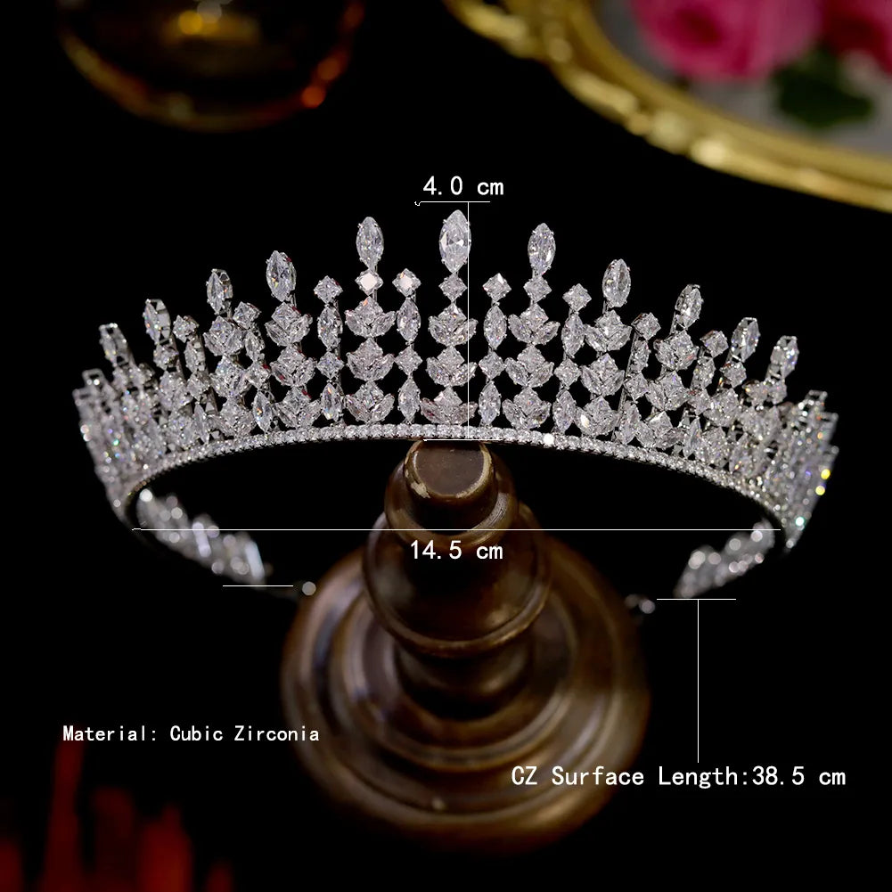 Elegant Crystal Tiara Bridal Silver Crown for Wedding, Prom & Special Occasions - Sparkling Hair Accessories for Brides & Princesses