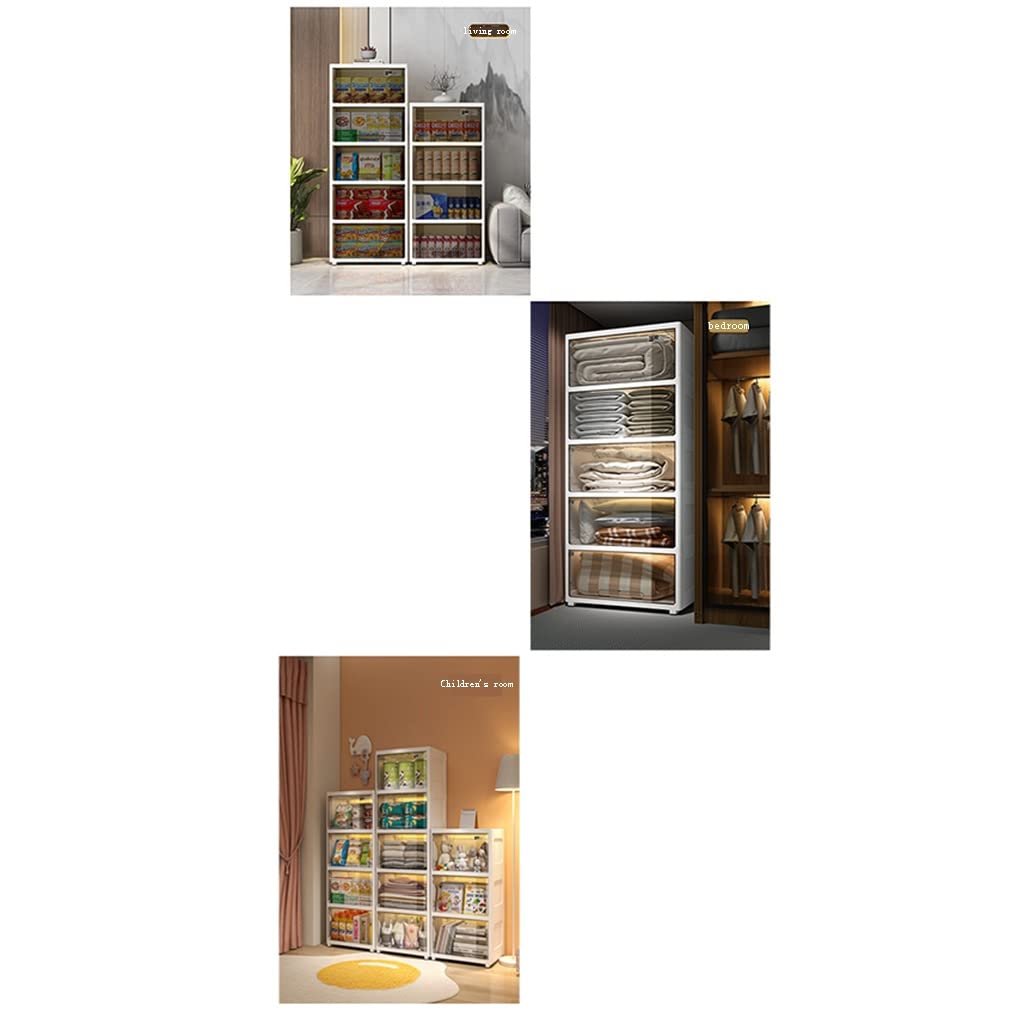 180-Degree Open Transparent Stackable Plastic Storage Bins with Lids - 2-Piece Set (Clear White 3-Layer) | Space-Saving Organizer for Living Room, Bedroom & Kids Room | Perfect for Toys, Clothes & Home Organization