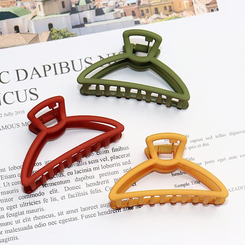STYLEDOSE Large Matte Hair Claw Clip Set - 3pcs Pastel Colors, Korean Aesthetic Butterfly Hair Clutch for Women with Thick or Thin Hair | Perfect for Work, Date Night & Everyday Hairstyles