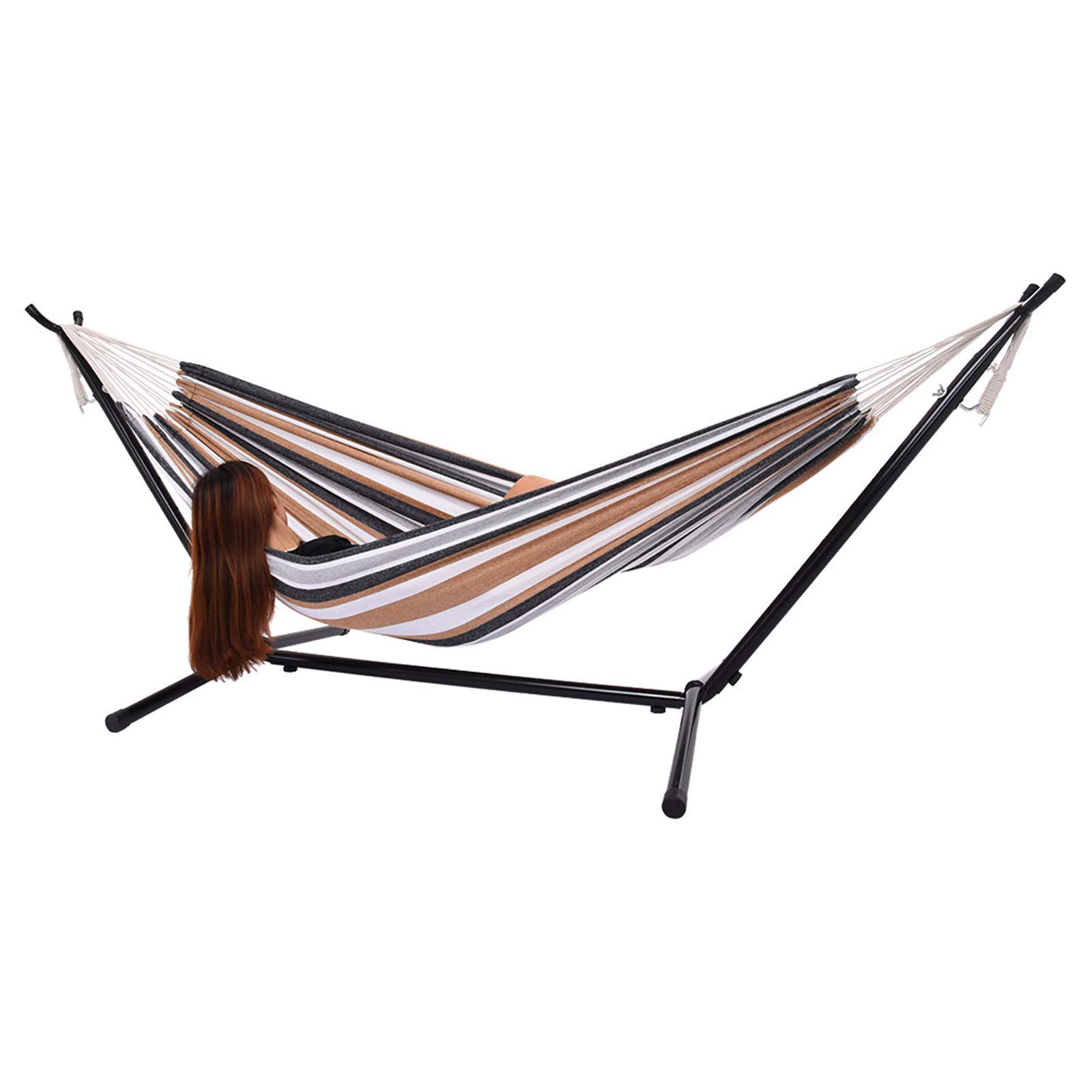 Portable Hammock Swing with Stand for Adults - Heavy Duty 450lbs Capacity, Space Saving Steel Frame & Carrying Case - Perfect for Backyard, Patio, Camping & Relaxation
