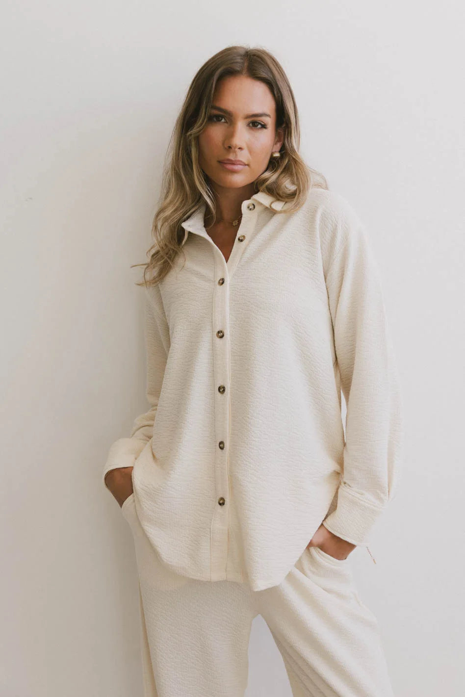 Etta Beige Button Up Shirt for Women - Soft Cotton Blouse, Casual & Office Wear - Final Sale | Perfect for Work, Dates & Everyday Outfits