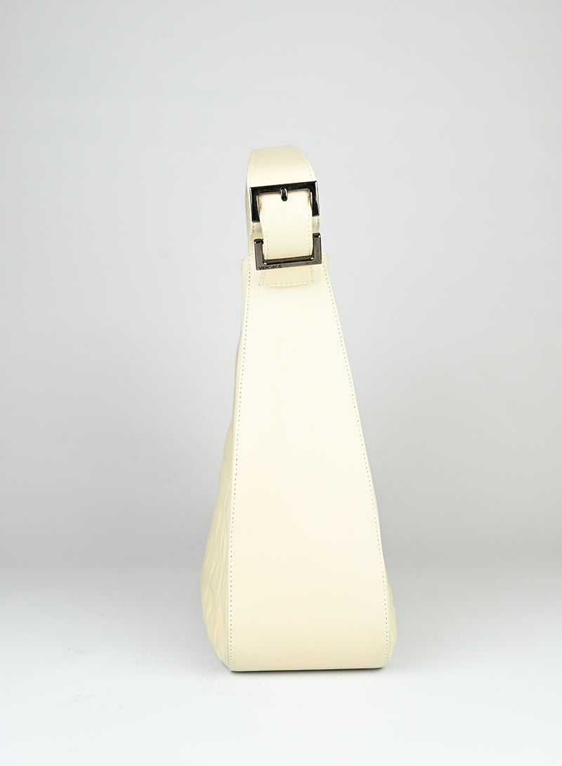 Versace Embossed Leather White Handbag for Women - Luxury Designer Purse for Parties, Work & Everyday Use