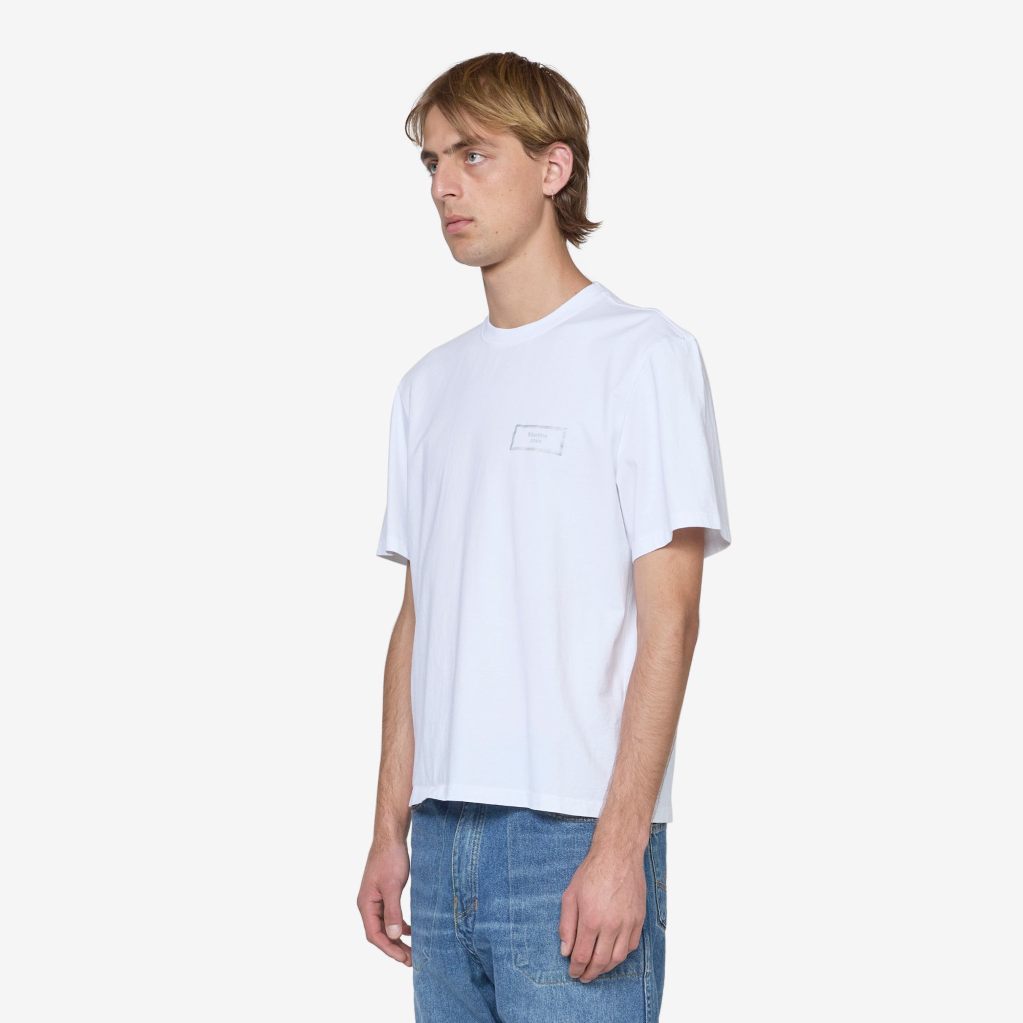 Classic White Box Logo T-Shirt for Men & Women - Comfortable Cotton Tee for Casual Wear, Street Style & Everyday Outfits