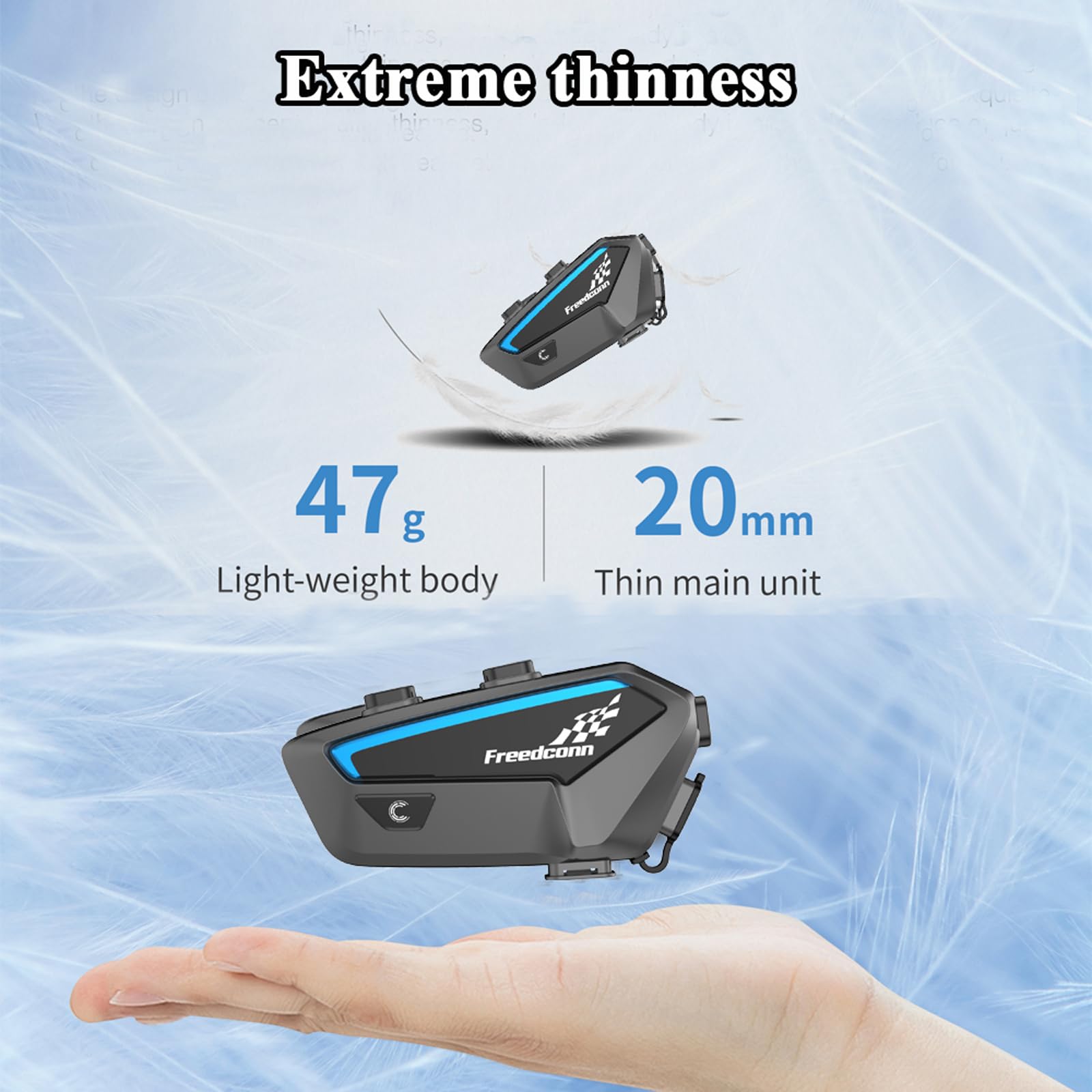 FreedConn Motorcycle Bluetooth Helmet Headset Intercom - Full Duplex Wireless Communication for 6-10 Riders, 1500m Range, FM Radio & Music Sharing - Compatible with Any Bluetooth Headset - Perfect for Group Rides, Touring & Adventure Motorcycling