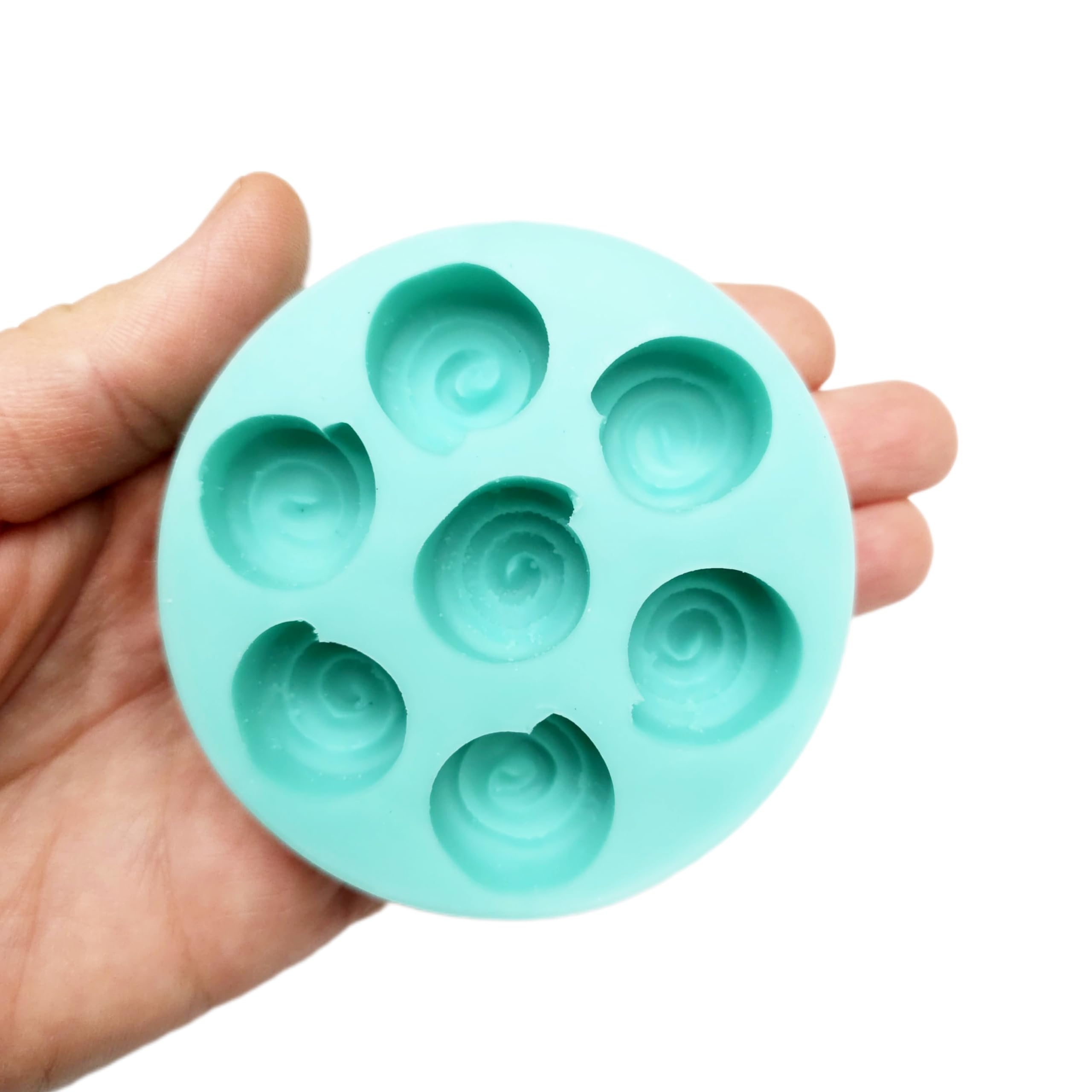7-Cavity Mini Cinnamon Rolls Silicone Mold for Soap, Wax Melts & Candles - Perfect for DIY Baking, Candle Making & Home Decor Gifts