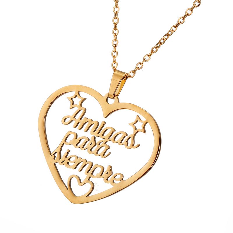 Custom Name Necklace - Sterling Silver Heart & Star Nameplate Pendant - Personalized Jewelry Gift for Women, Mom, Wife - Perfect for Birthdays, Anniversaries & Valentine's Day