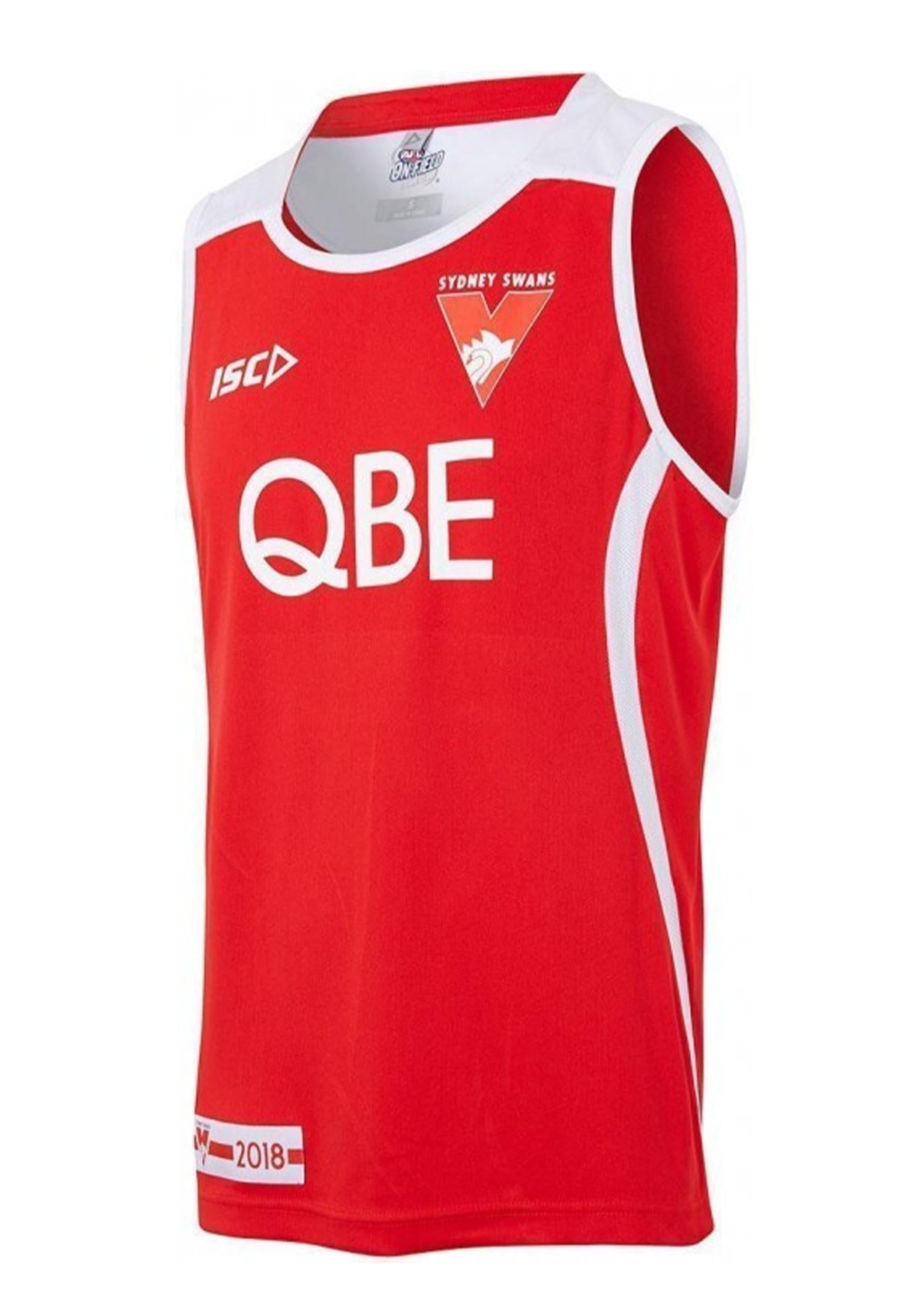 ISC Sydney Swans Men's Performance Singlet - Breathable Athletic Tank Top for Running & Gym Workouts - SW18SGT01M - Perfect for Sports, Training & Casual Wear
